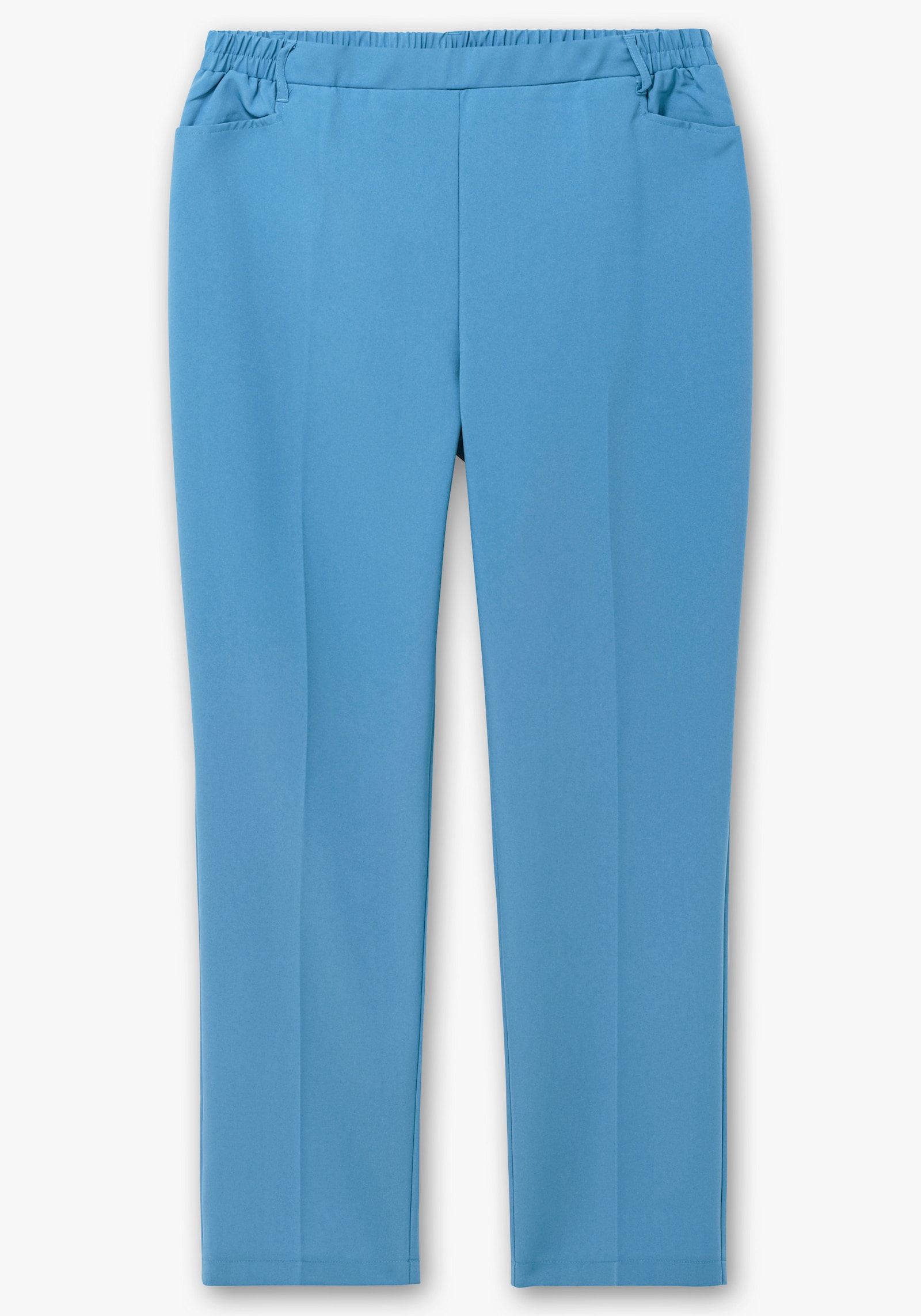 Bügelfaltenhose mit Rundum-Dehnbund - mittelblau