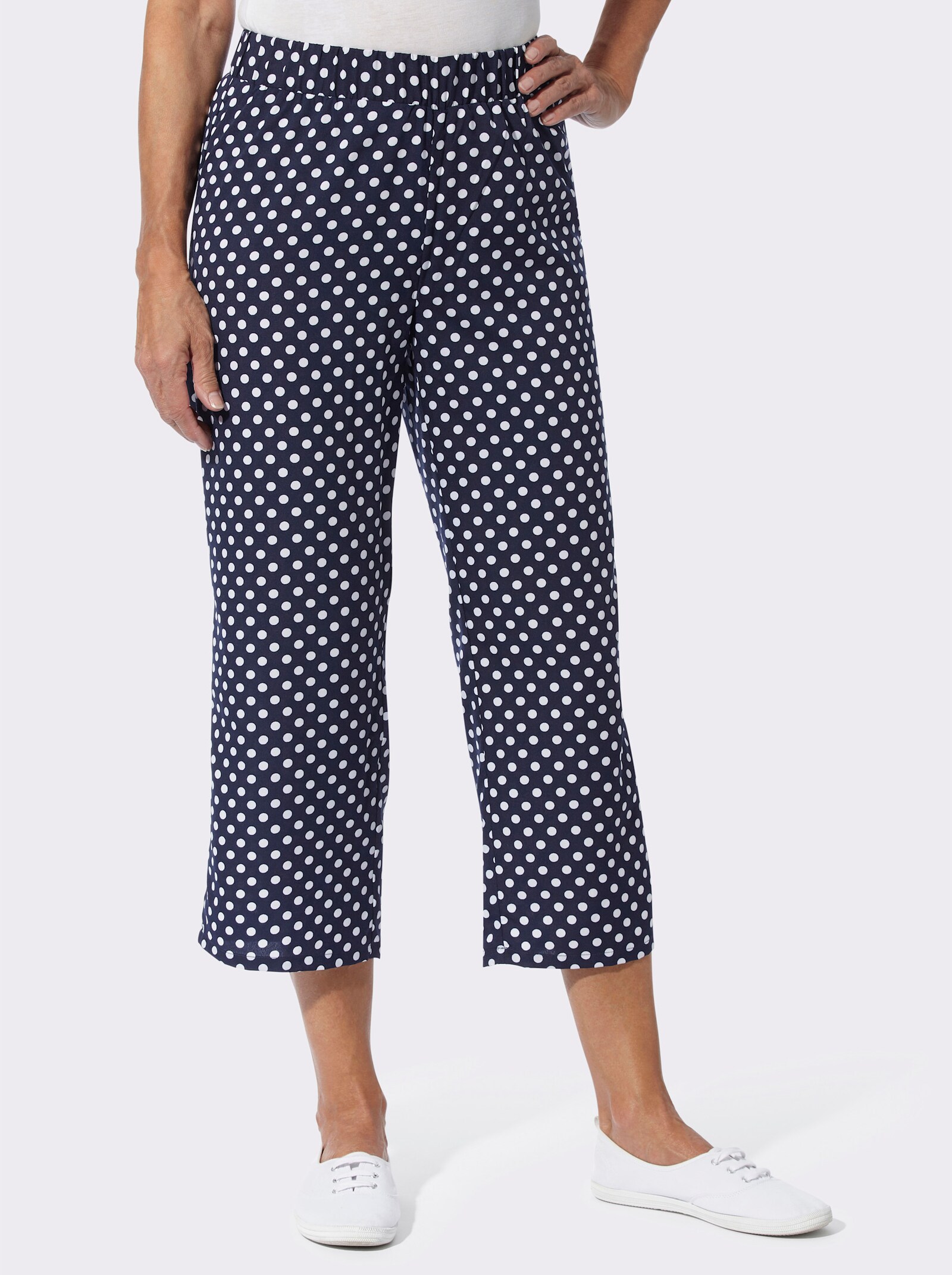  Culotte mit Tupfenmuster - marine-weiß-getupft