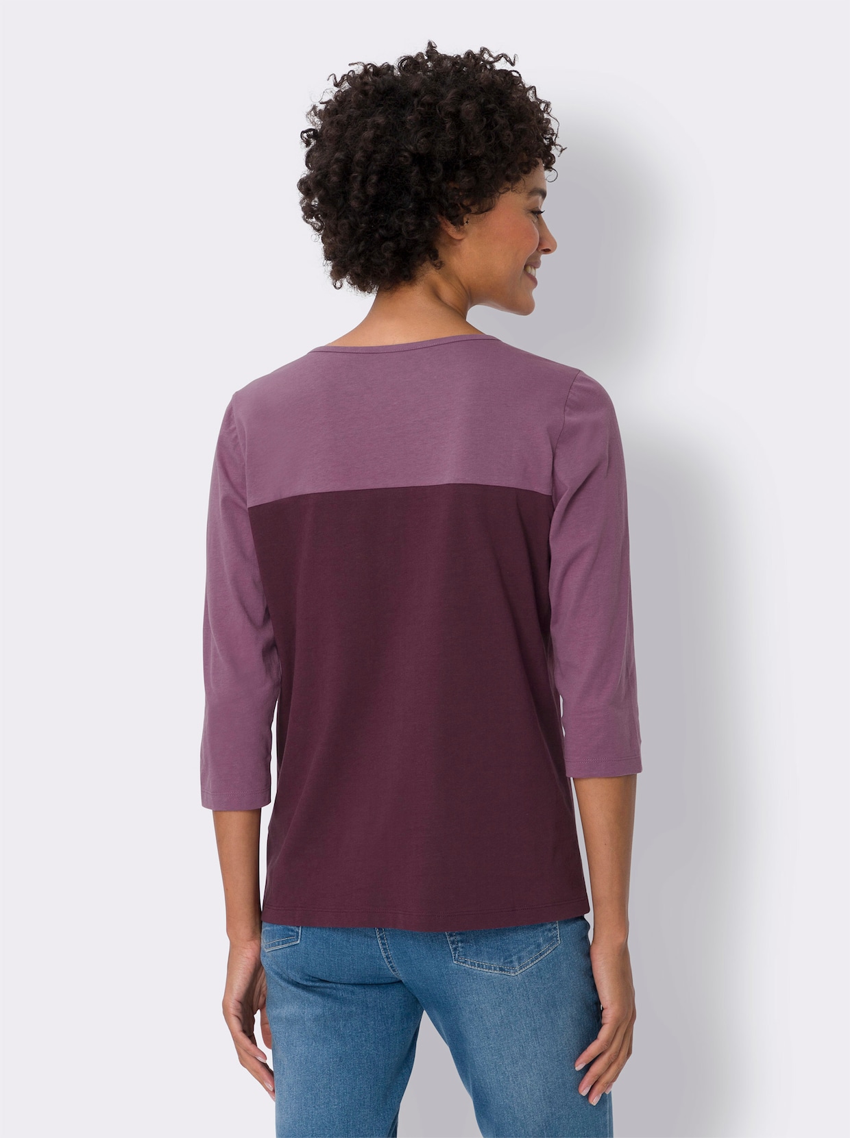 3/4-Arm-Shirt - violett-burgund