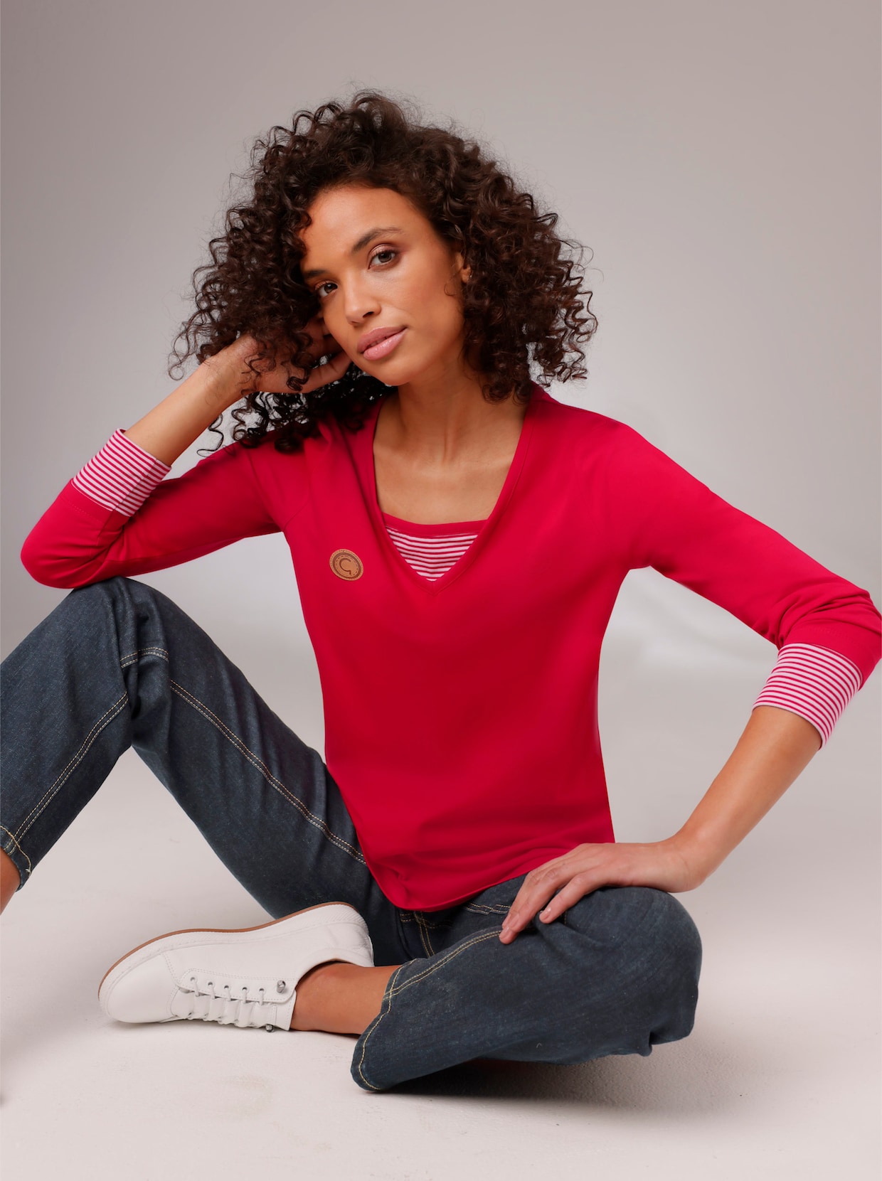 CREATION L PREMIUM Langarmshirt - rot