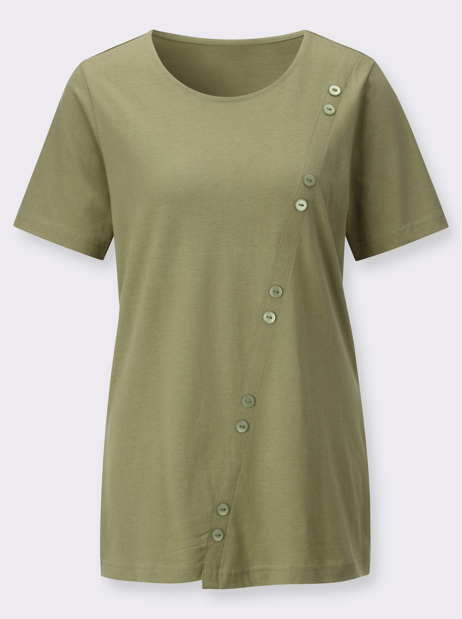 Longshirt asymmetrischer Schnitt - schilf