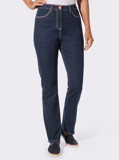 Jeans mit farbigen Nieten - dunkelblau