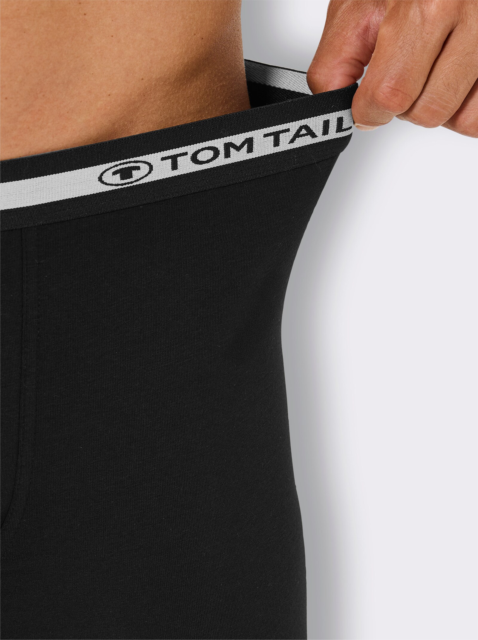 TOM TAILOR Longpanty mit gestreiftem Bund - 3x schwarz