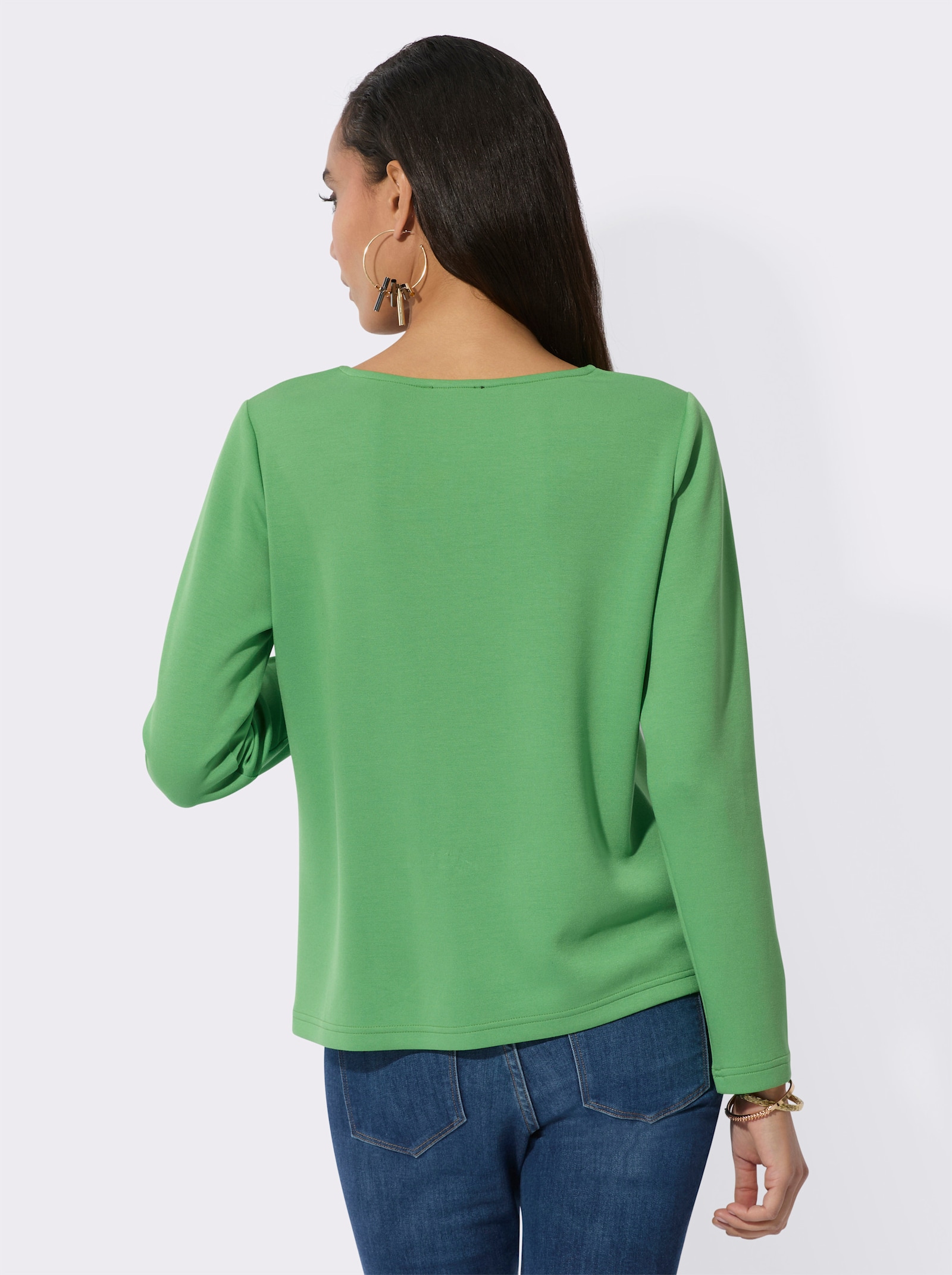 Langarmshirt mit Modal-Anteil - apfel