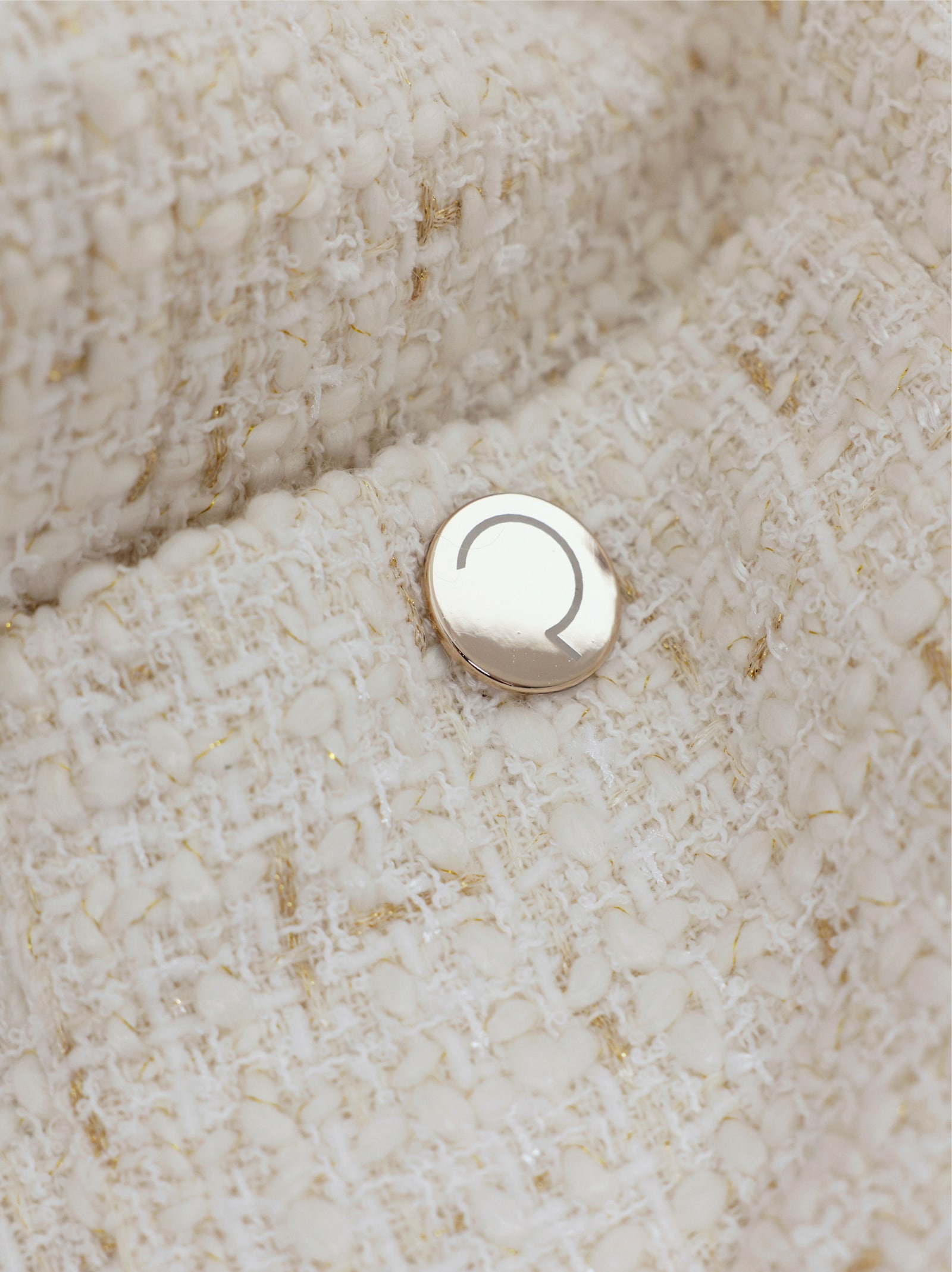 CREATION L PREMIUM Blazer bouclé, 30% laine - écru