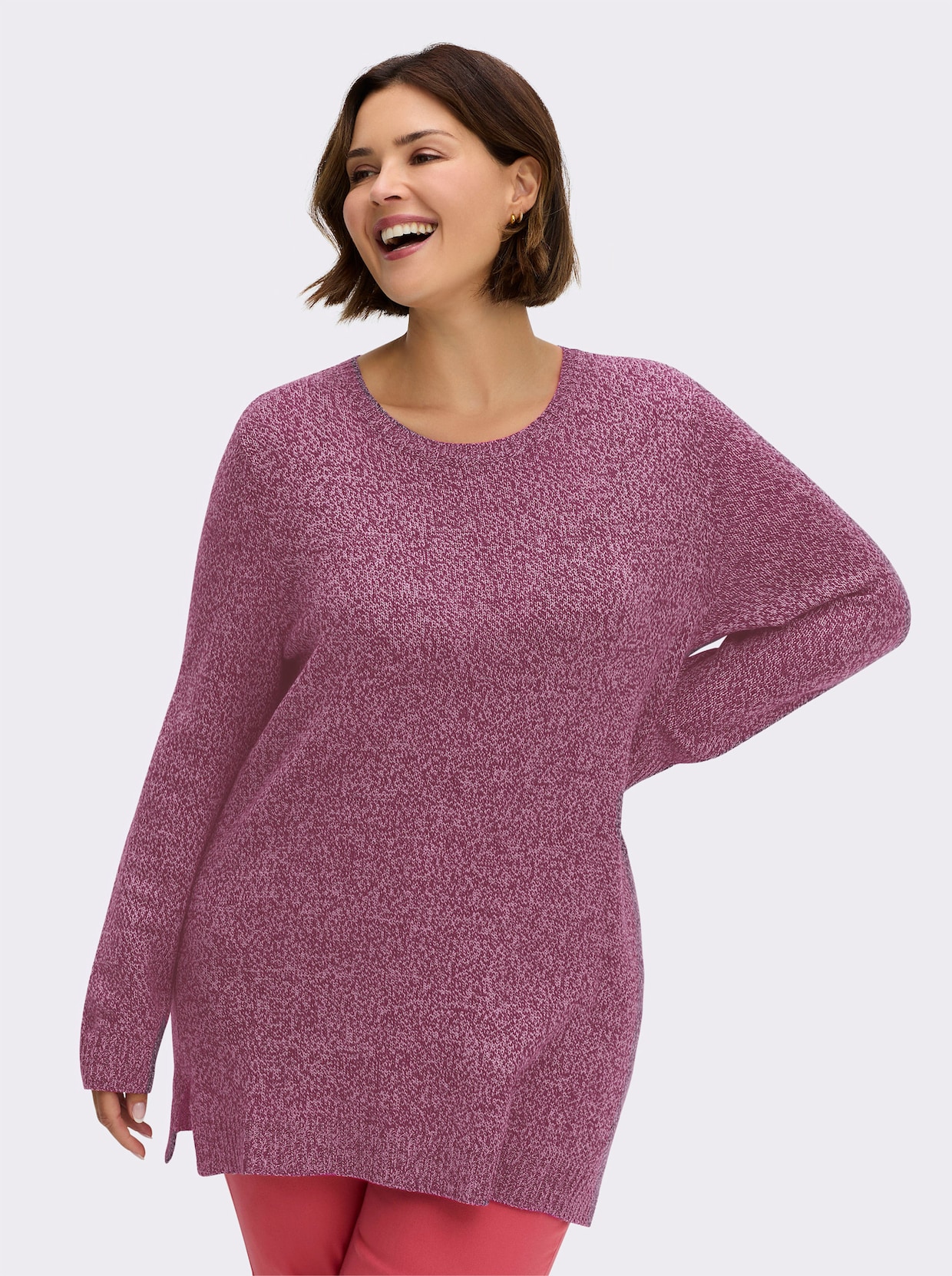 Longpullover - malve-meliert