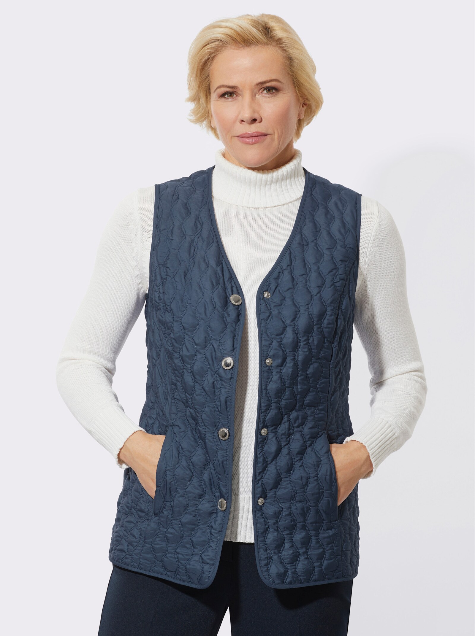 Steppweste in passformgerechter Verarbeitung - rauchblau