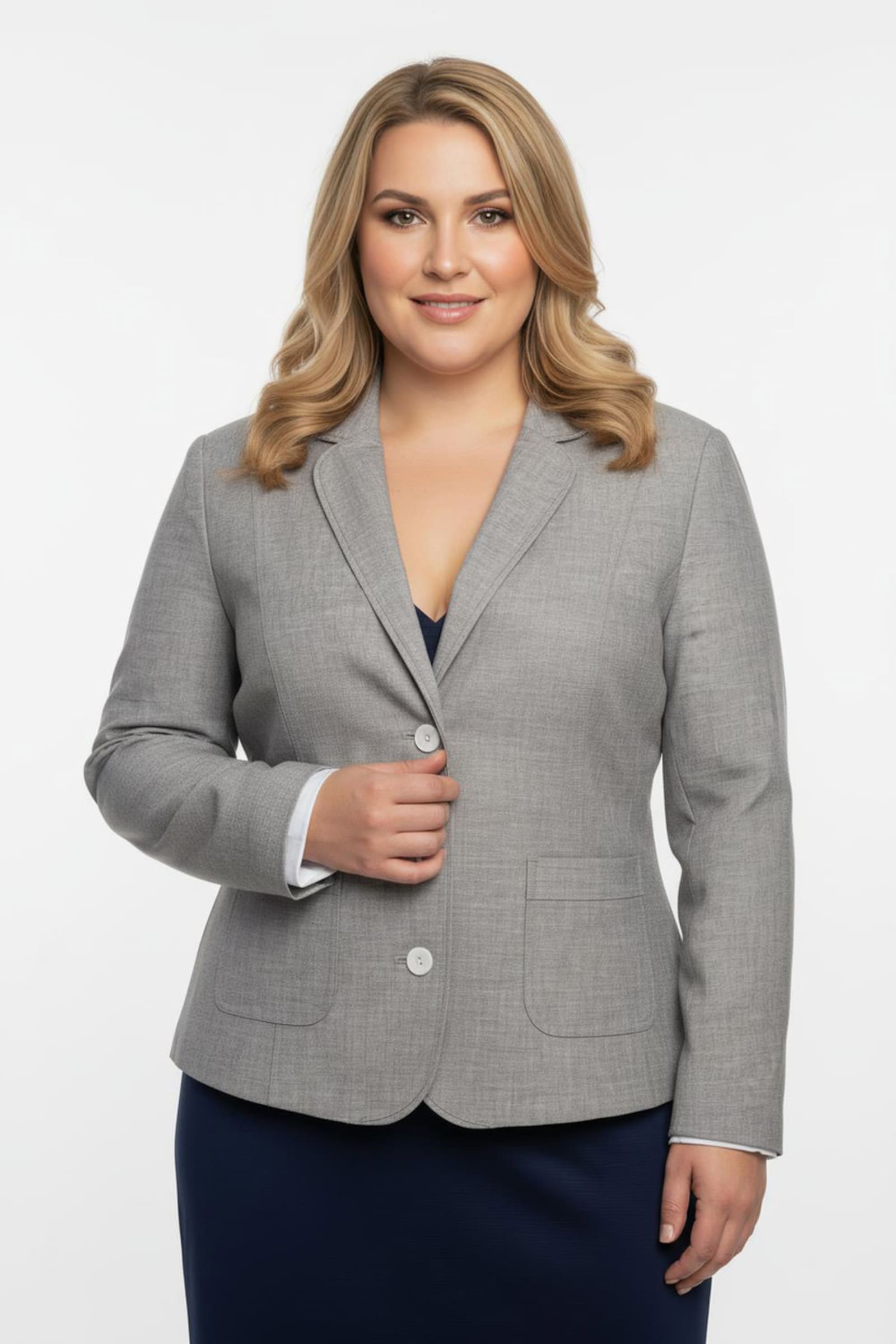 Jackenblazer mit Schulterpolstern - taupe