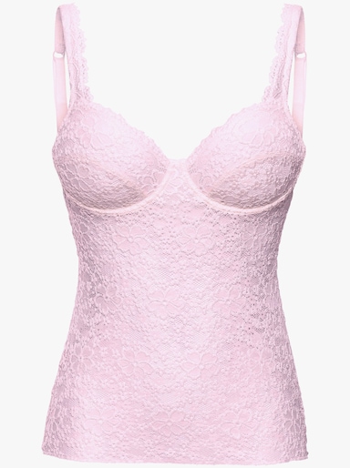 Nina von C. BH-Hemd aus transparenter Spitze vornee - rosé