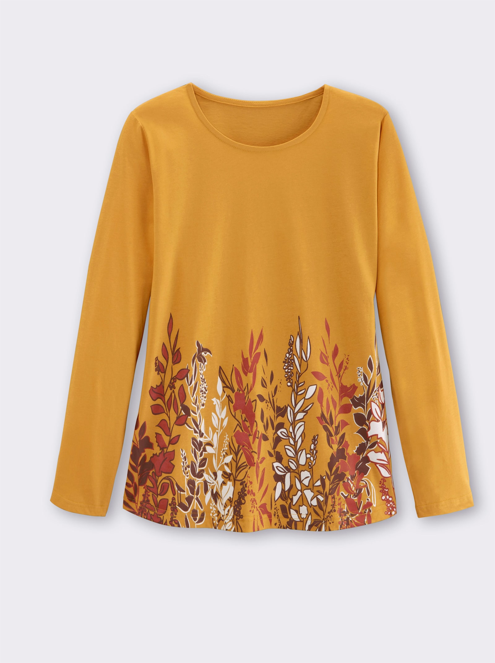 Tričko, dl.ruk., bord.potlač - okrová