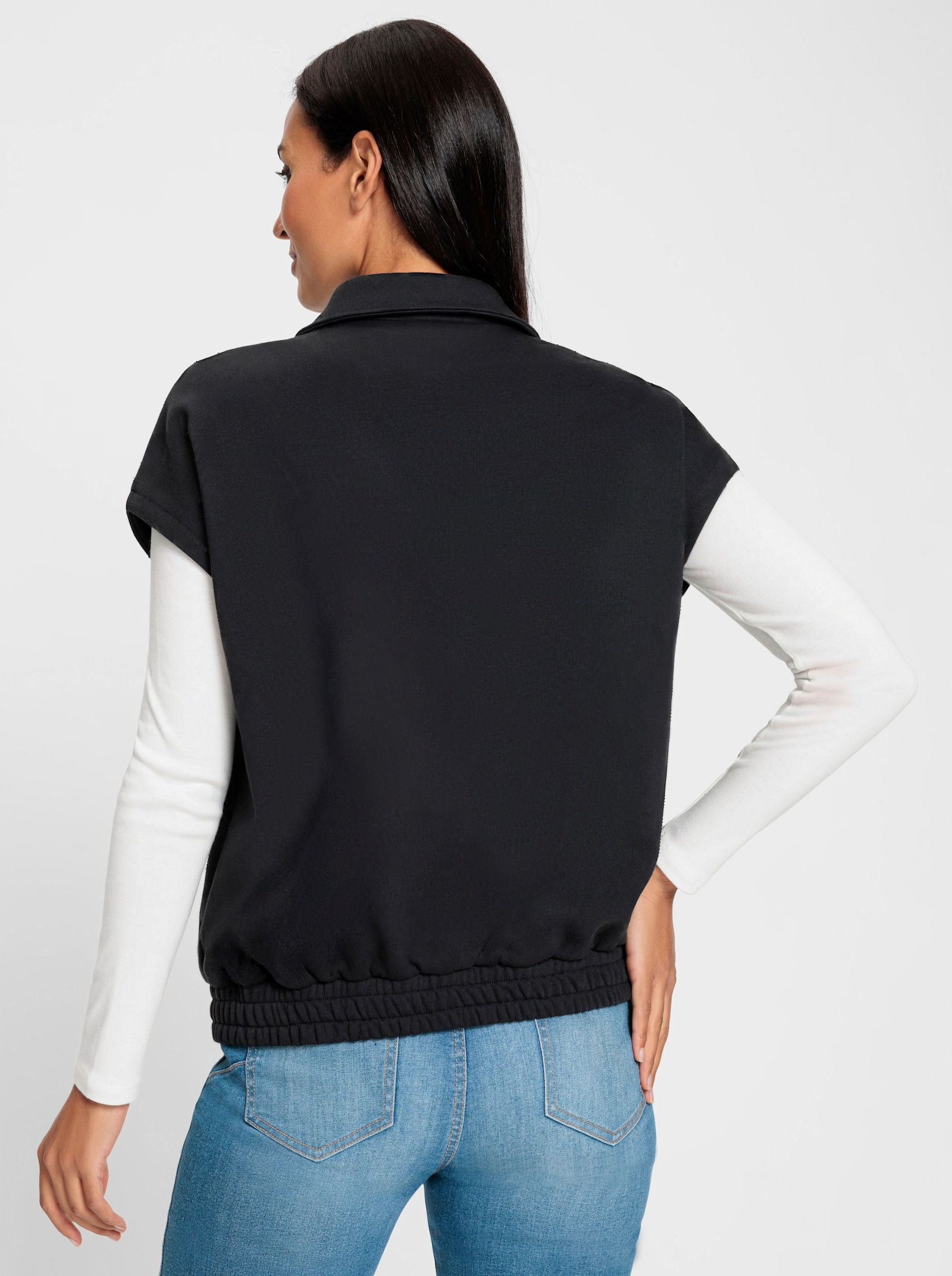 heine Sweatvest met glitteraccenten - zwart