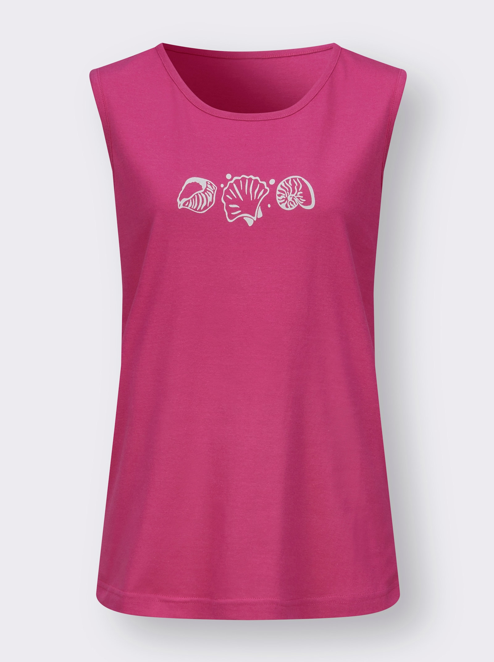 Shirttop met zijsplitten - fuchsia