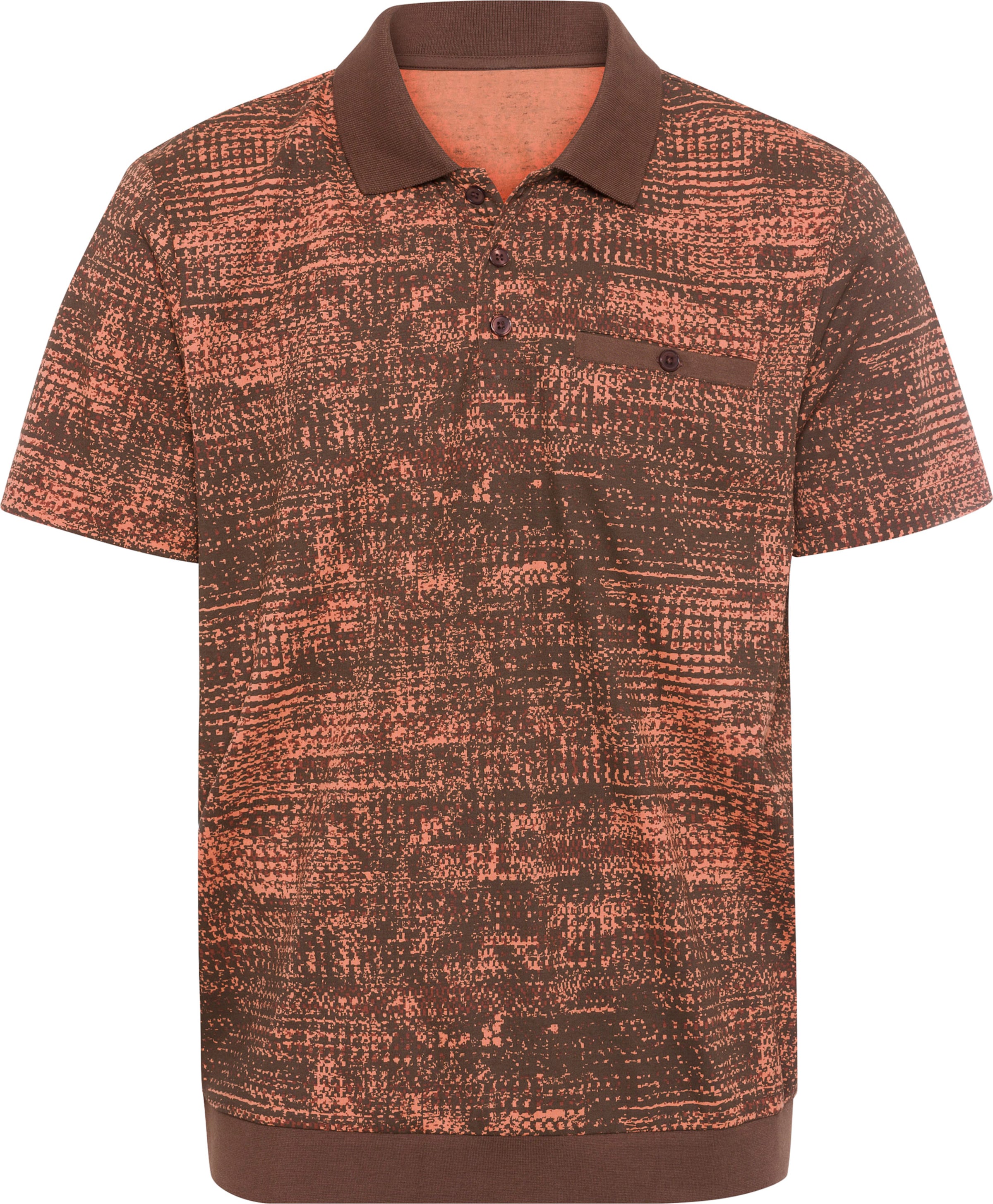 Your Look... for less! Heren Poloshirt choco gedessineerd Maat