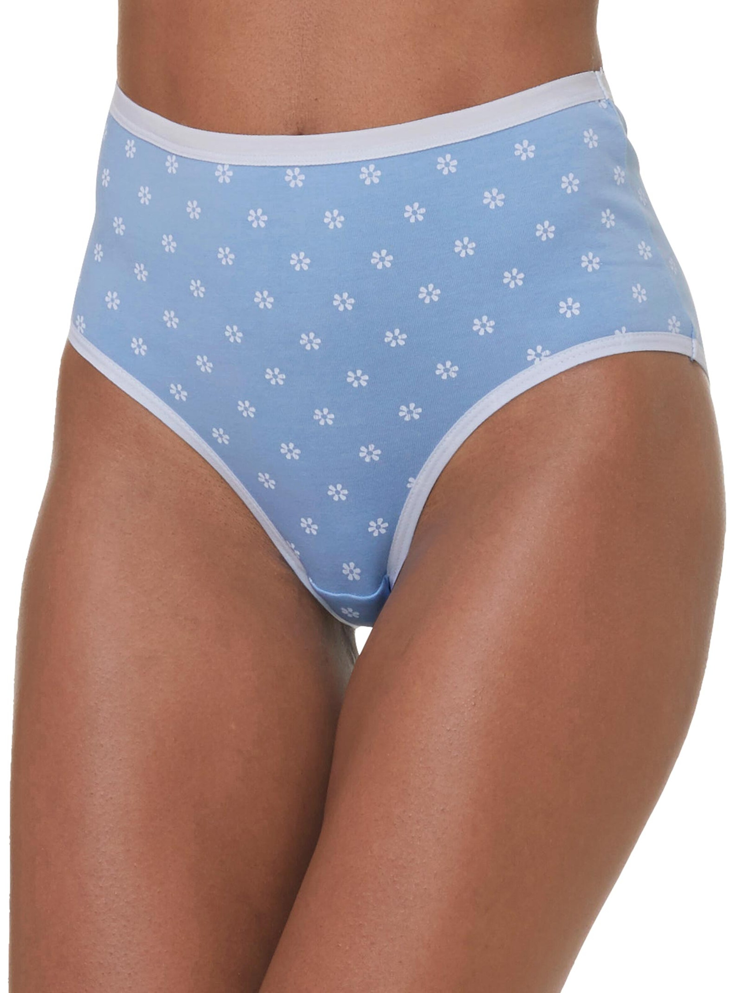 wäschepur Hüftslip - weiß-blau-bedruckt