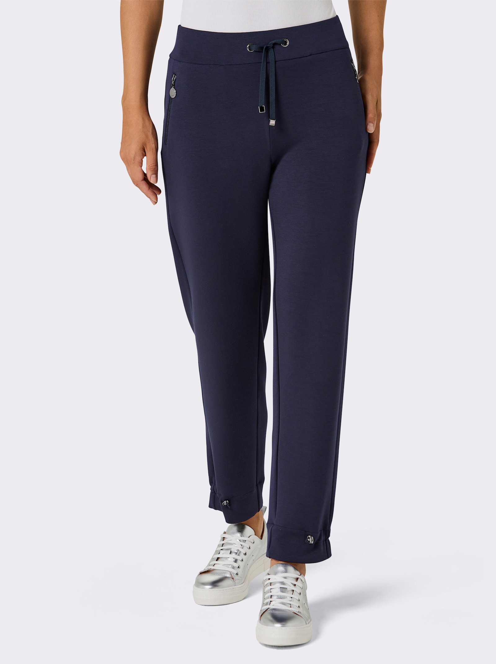 CREATION L PREMIUM Jogg Pants mit Ziertaschen - marine