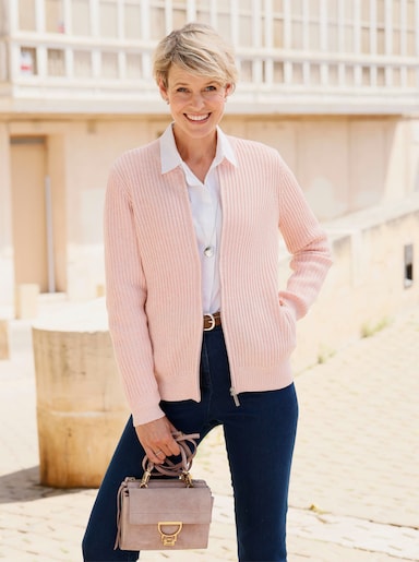 Strickjacke - rosenquarz-meliert
