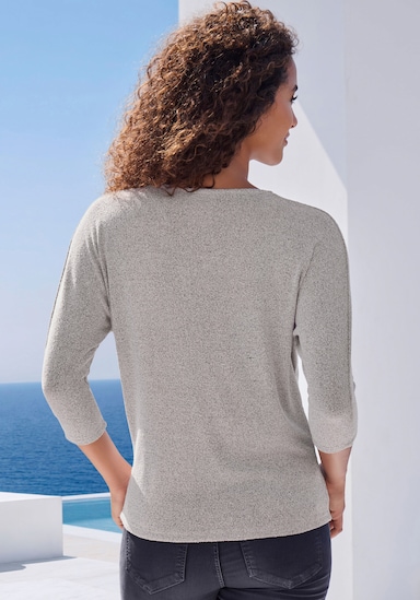 LASCANA 3/4-Arm-Shirt - silbergrau