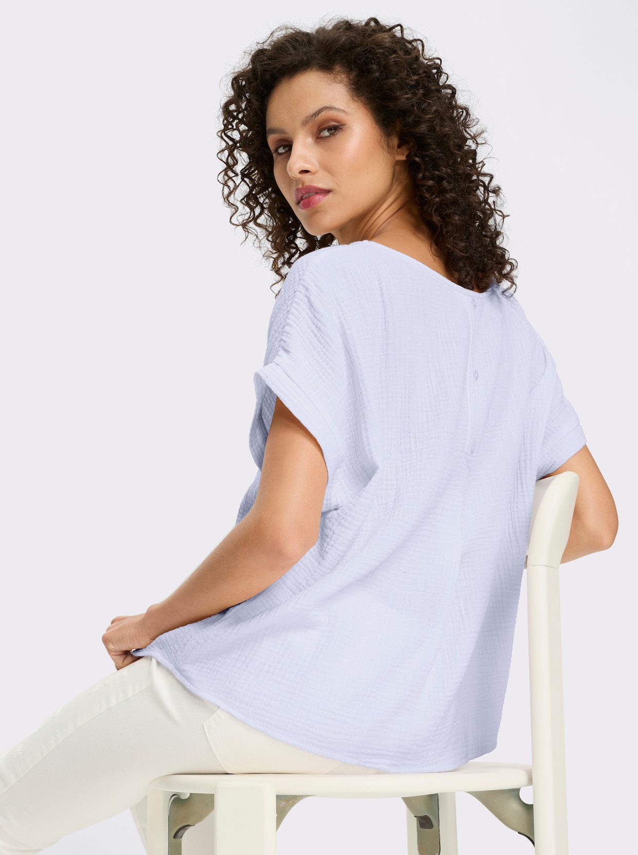 heine Baumwollbluse - hellblau