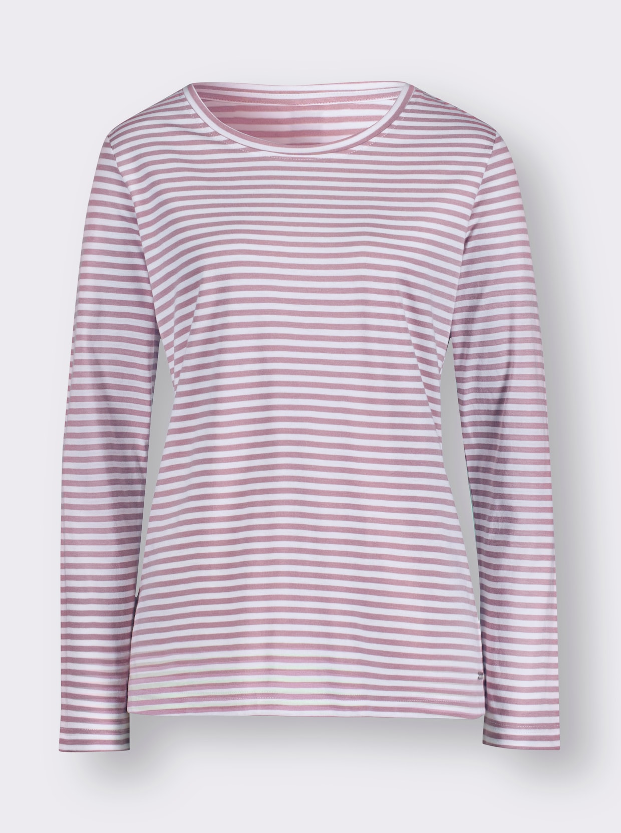 Streifenshirt - rosé-ecru-geringelt