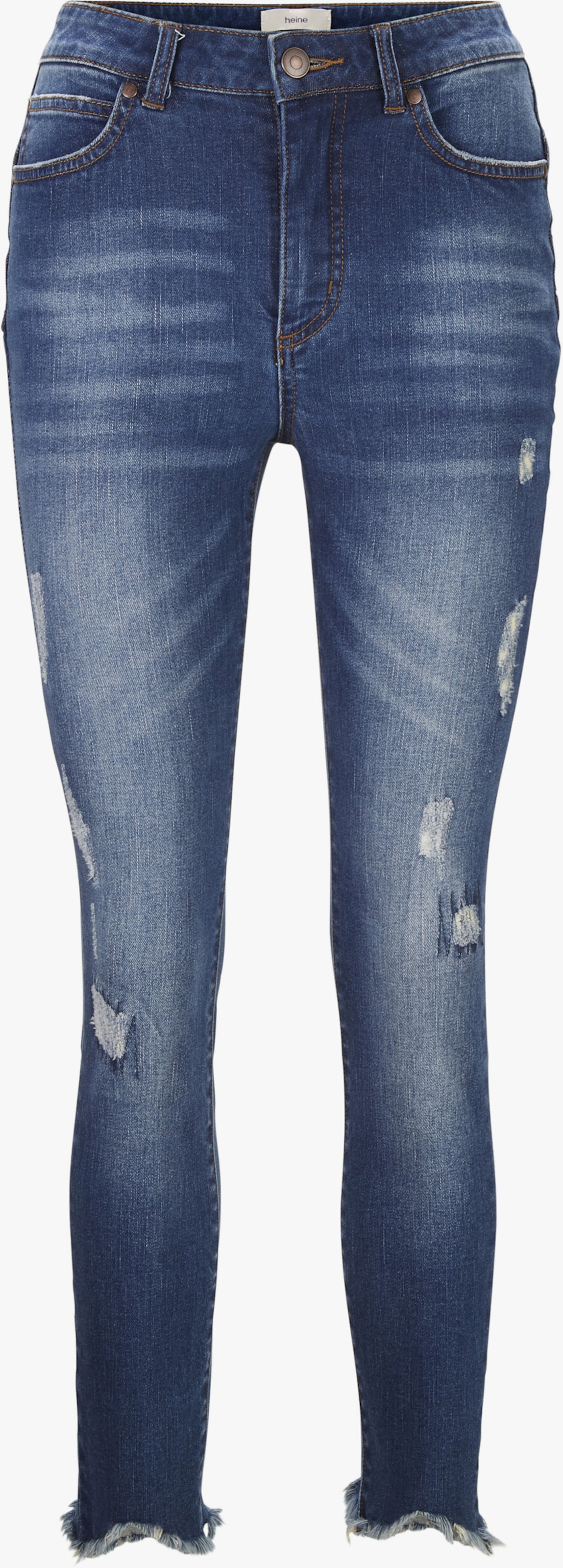 heine Skinny jeans met destroyed effect - blue denim