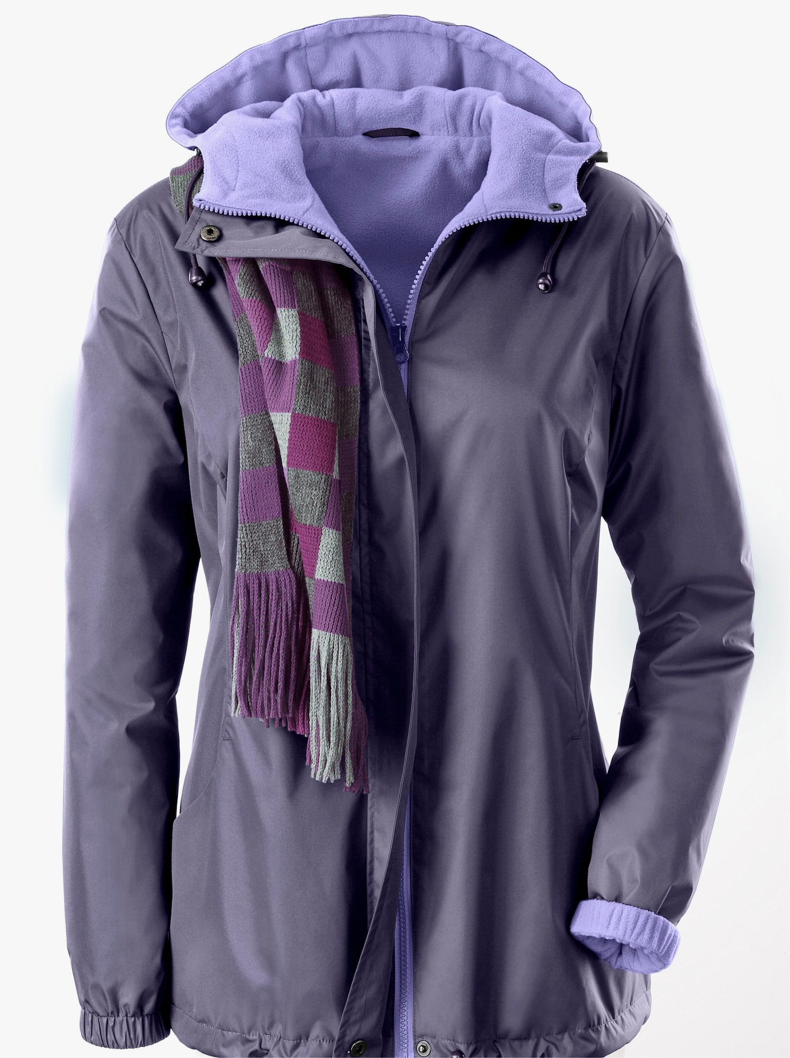 Funktionsjacke mit Innentasche, knöpfbar - beere