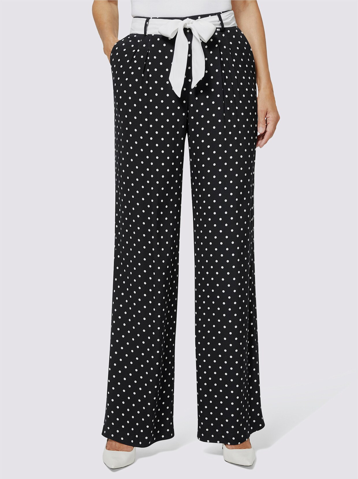 Pantalon - noir-blanc à pois