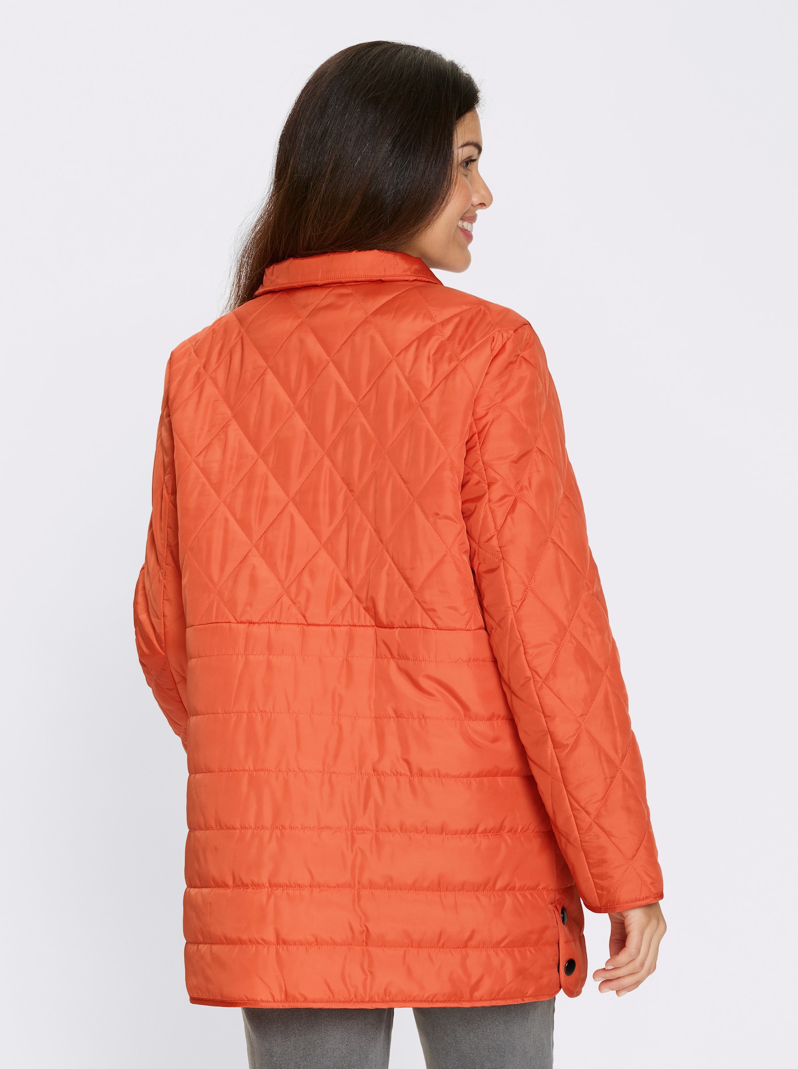 Steppjacke Seitenschlitze mit Druckknöpfen - orange