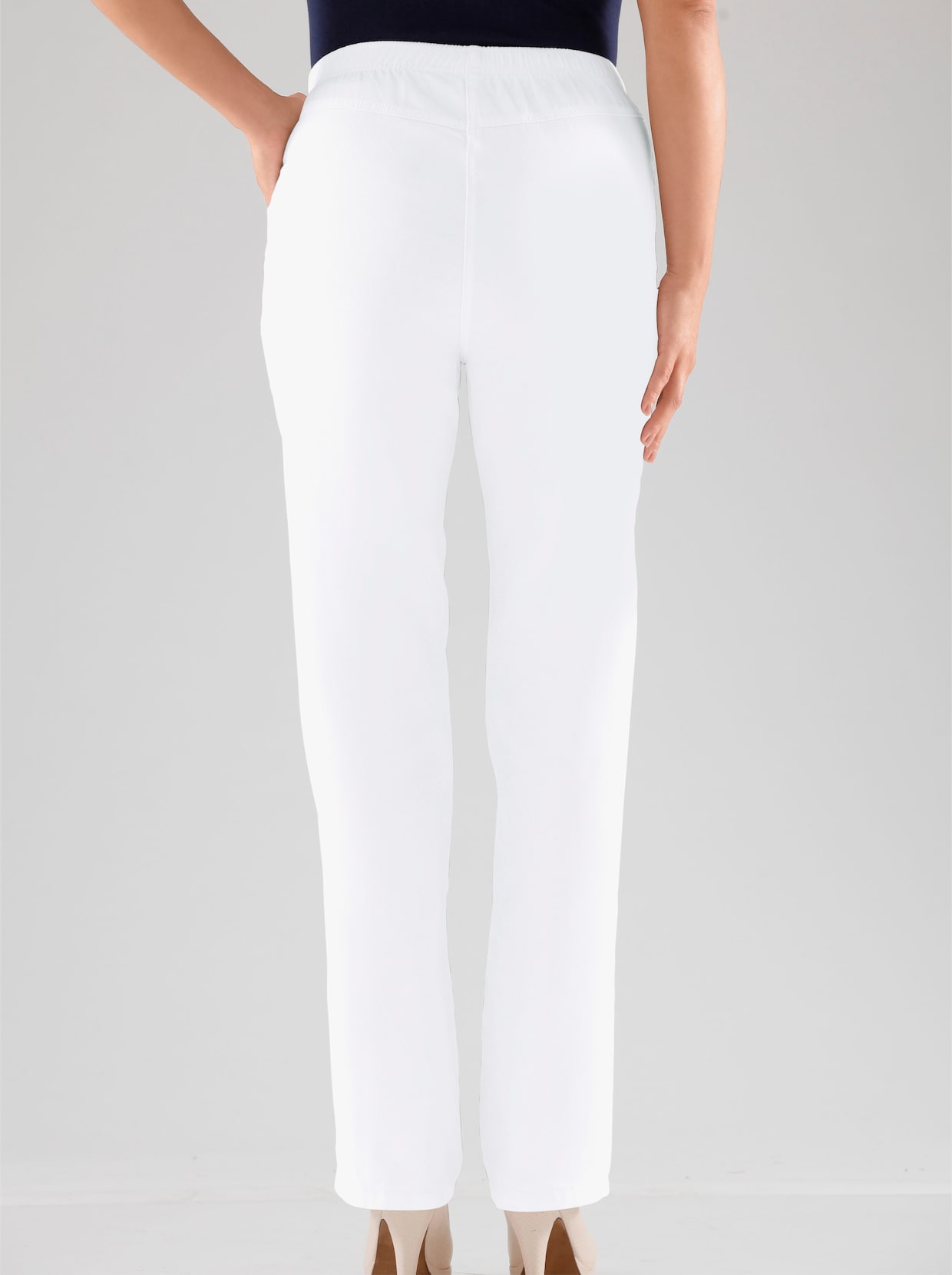 Navliekacie džínsy - biela