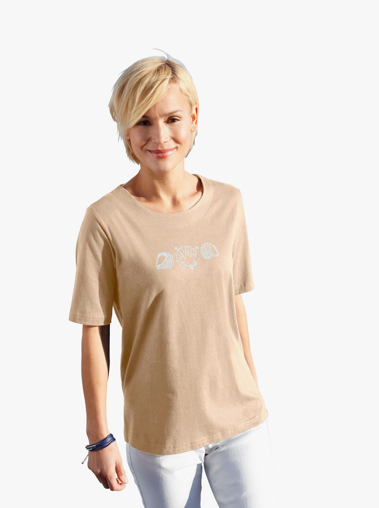 Kortärmad topp - beige
