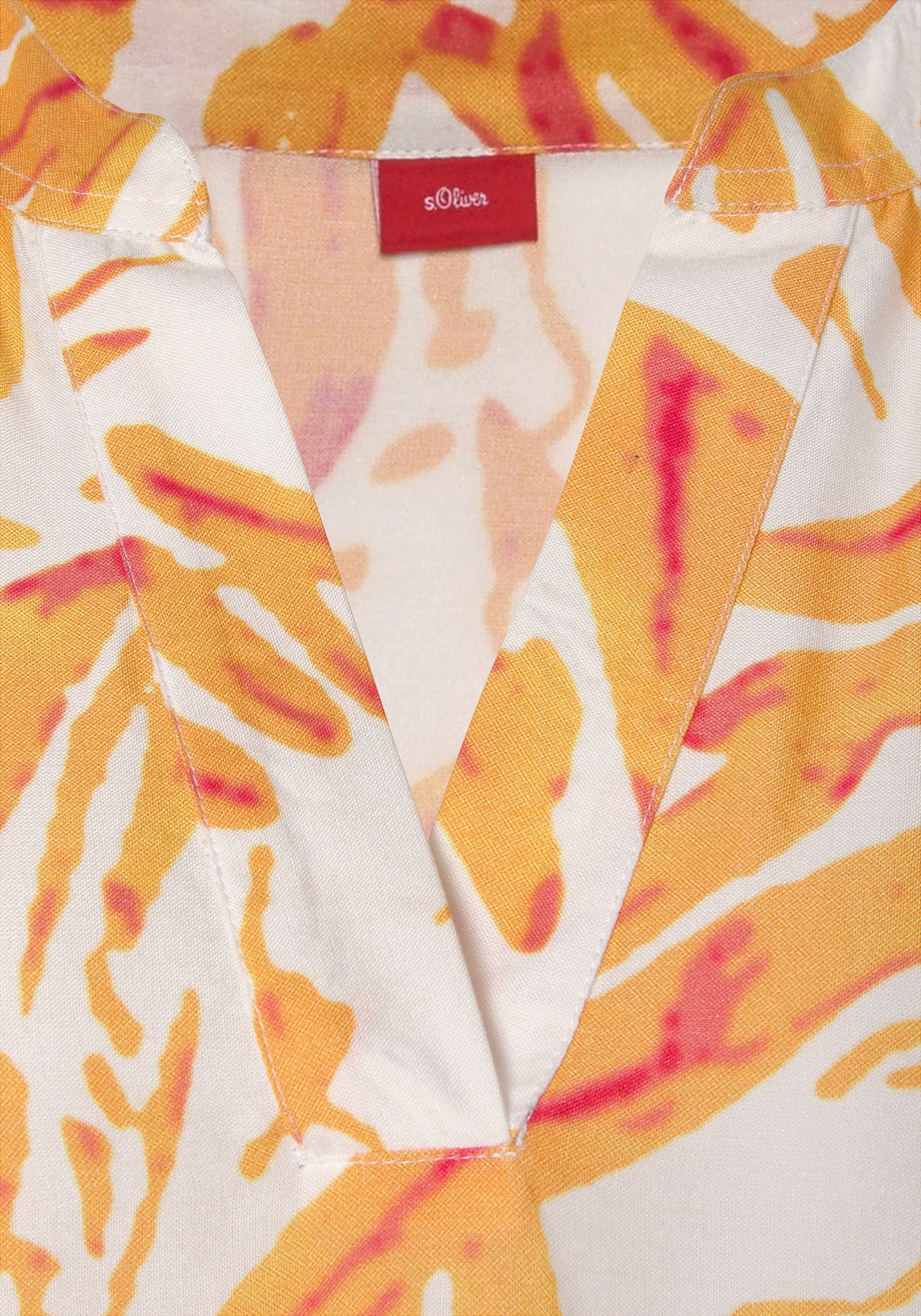 s.Oliver Blusenkleid - orange-creme-bedruckt