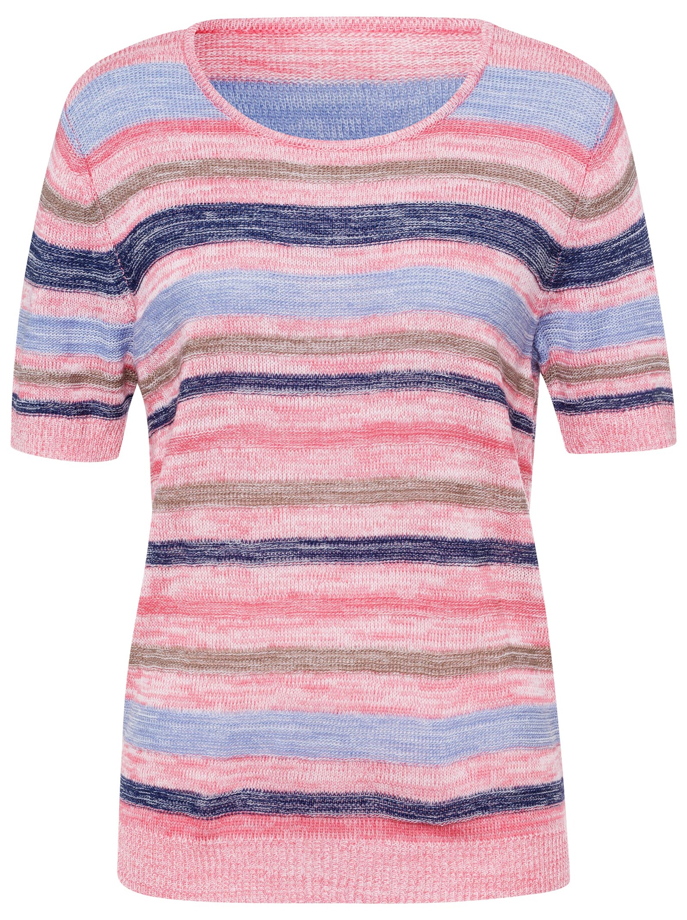 Pullover - flamingo-geringelt