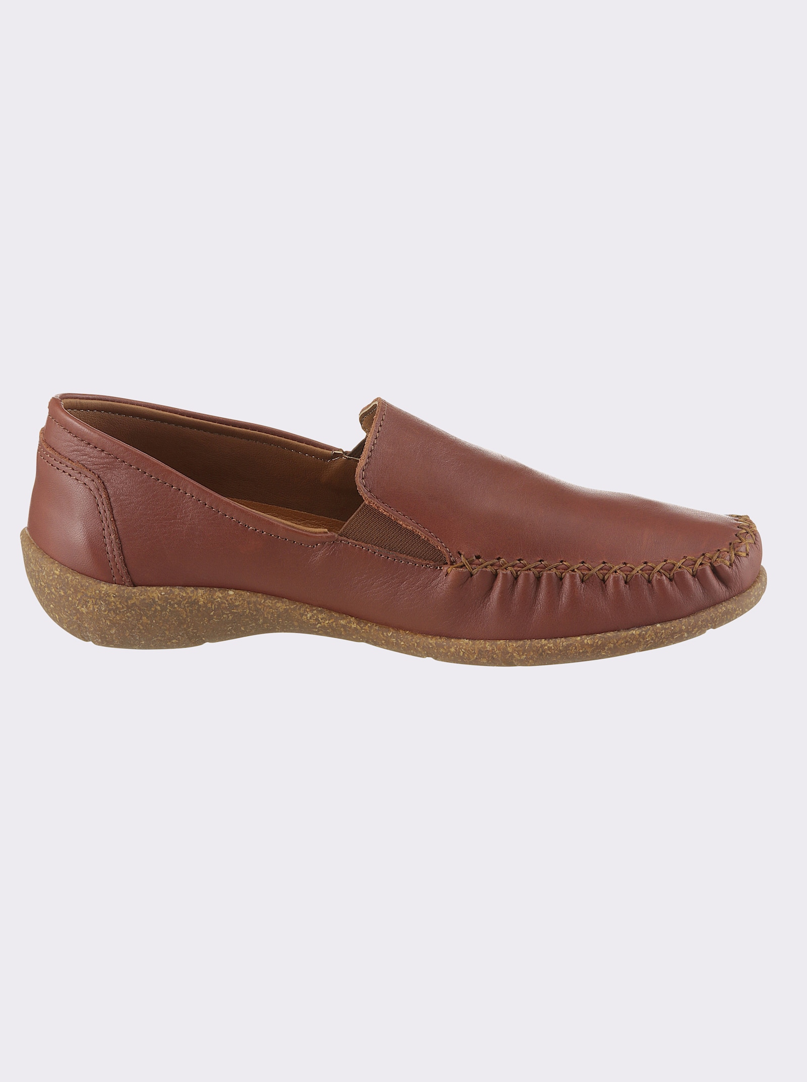 Loretta Slipper mit Gummizug - rotbraun