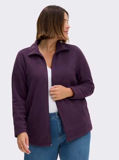 Fleecejacke mit zwei Taschen - traube