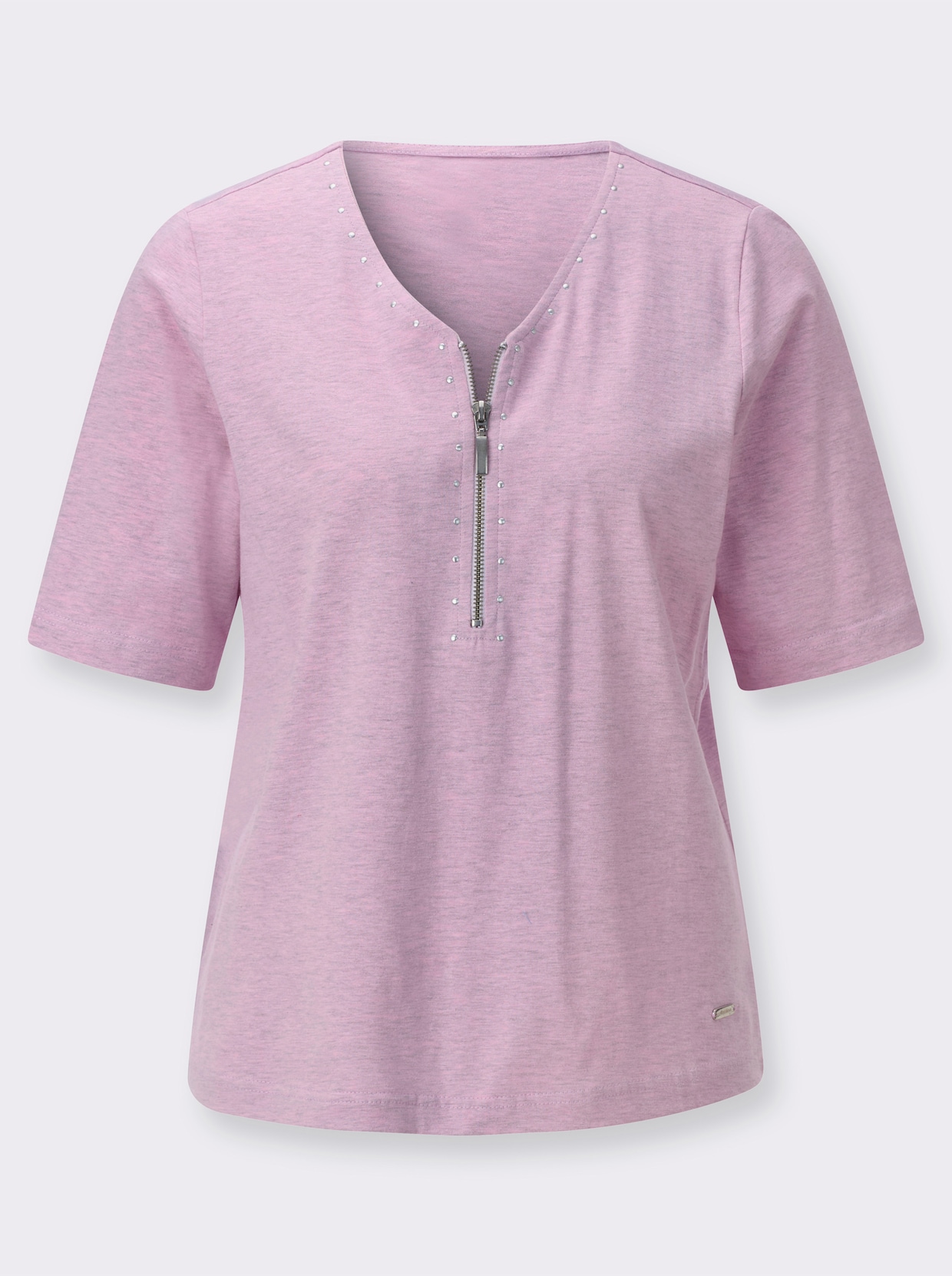 V-Shirt - rosé-meliert