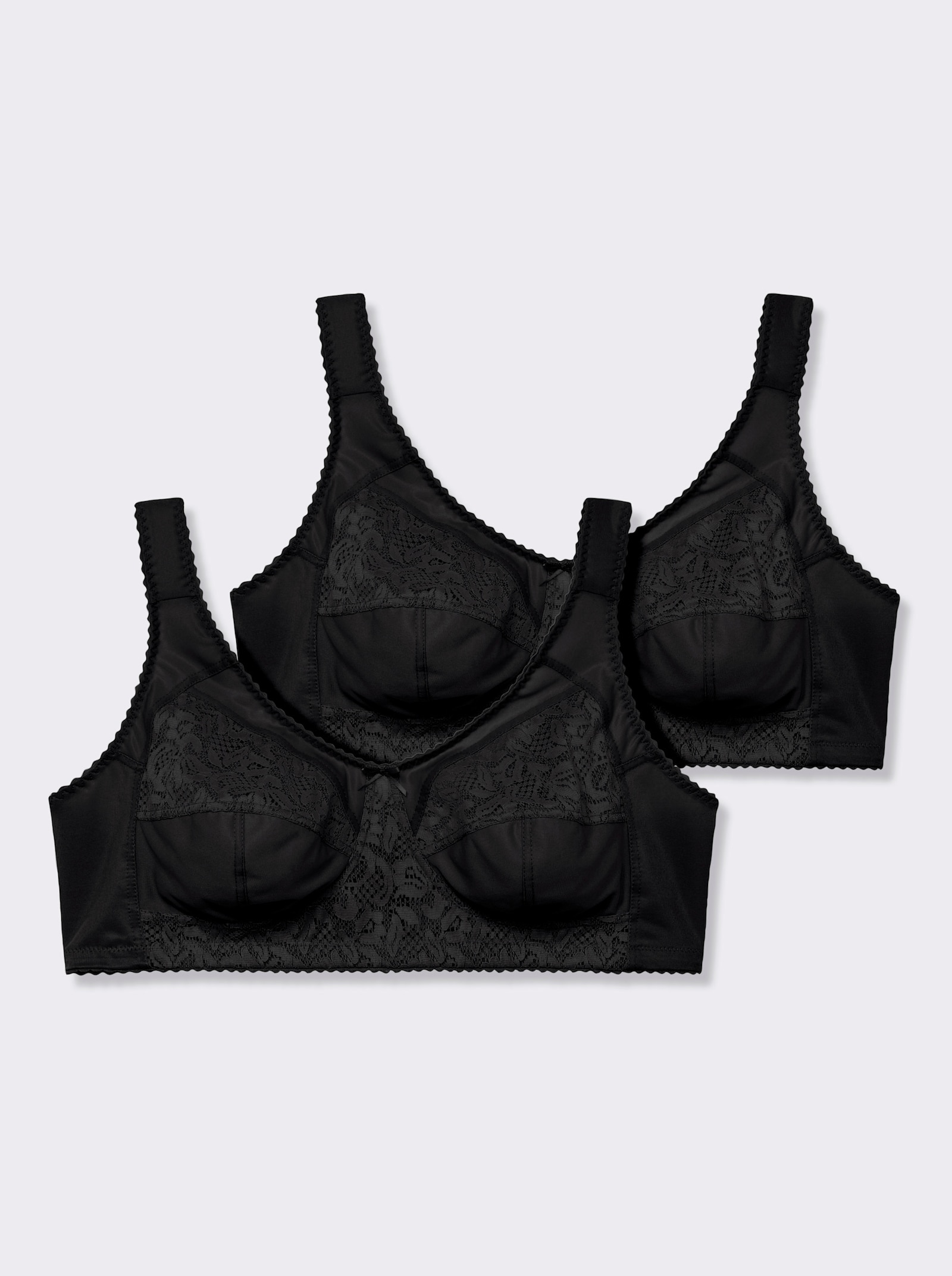 wäschepur Entlastungs-BH ohne Bügel mit Stretch-Spitze - schwarz