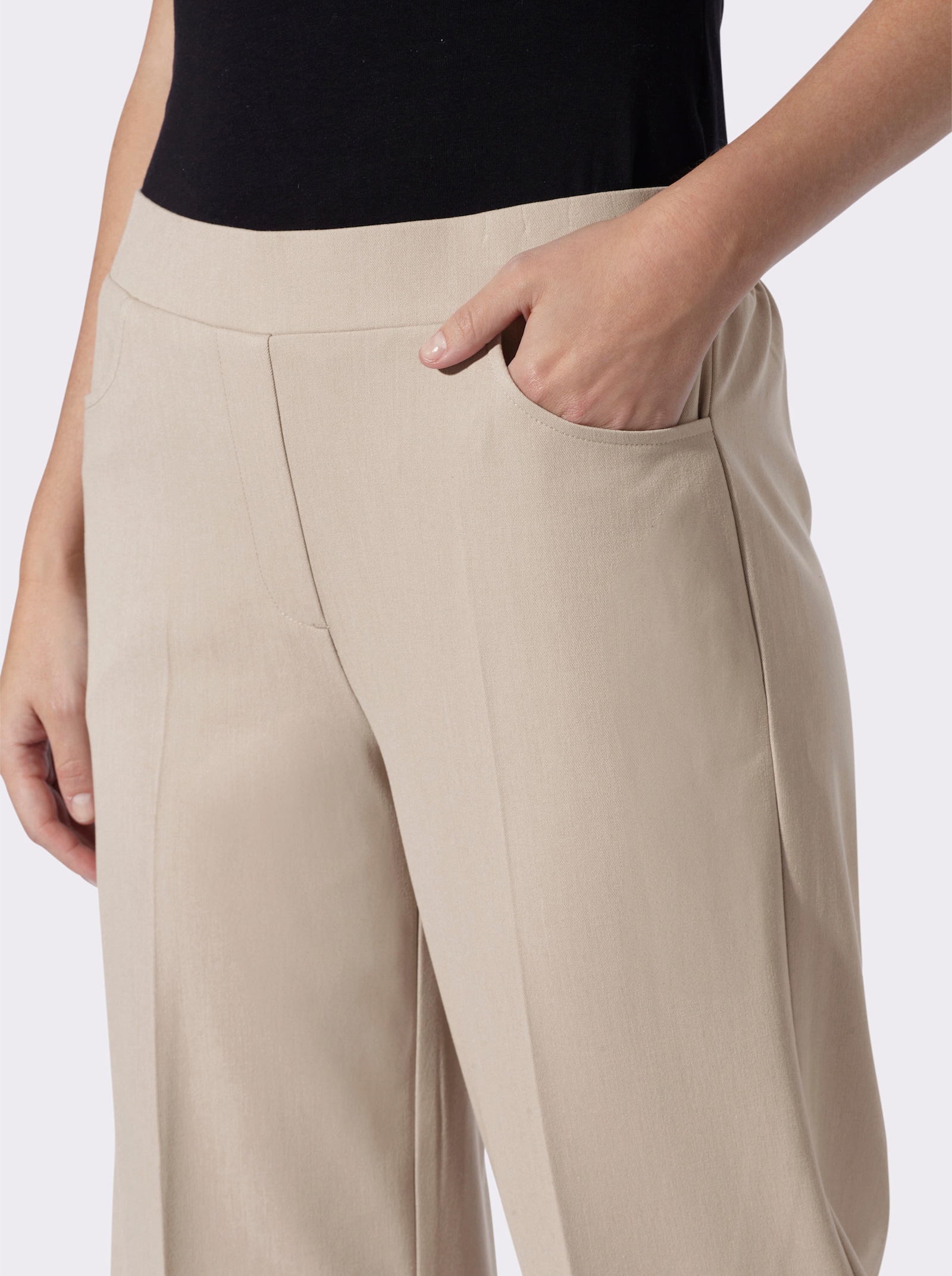 heine Hosen mit Bügelfalte - beige-meliert