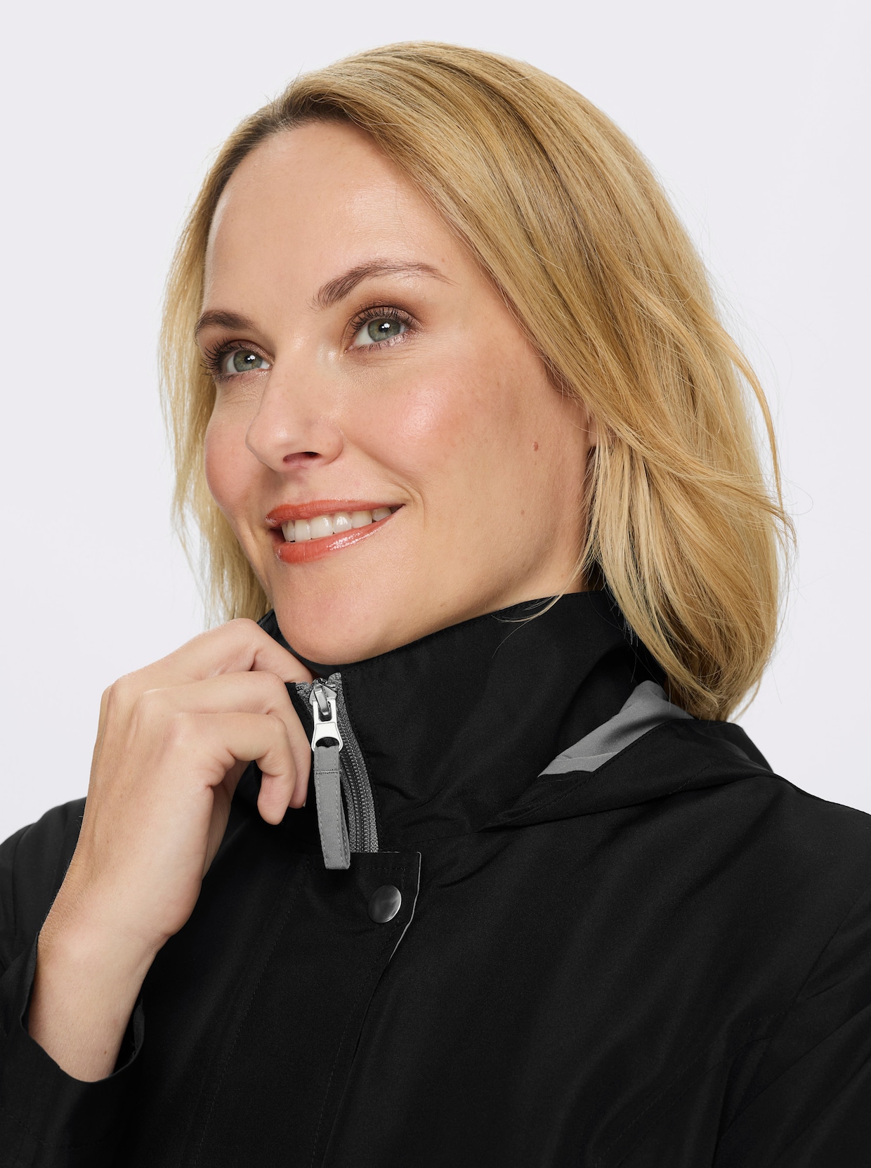 Funktionsjacke mit Innentasche - schwarz-grau
