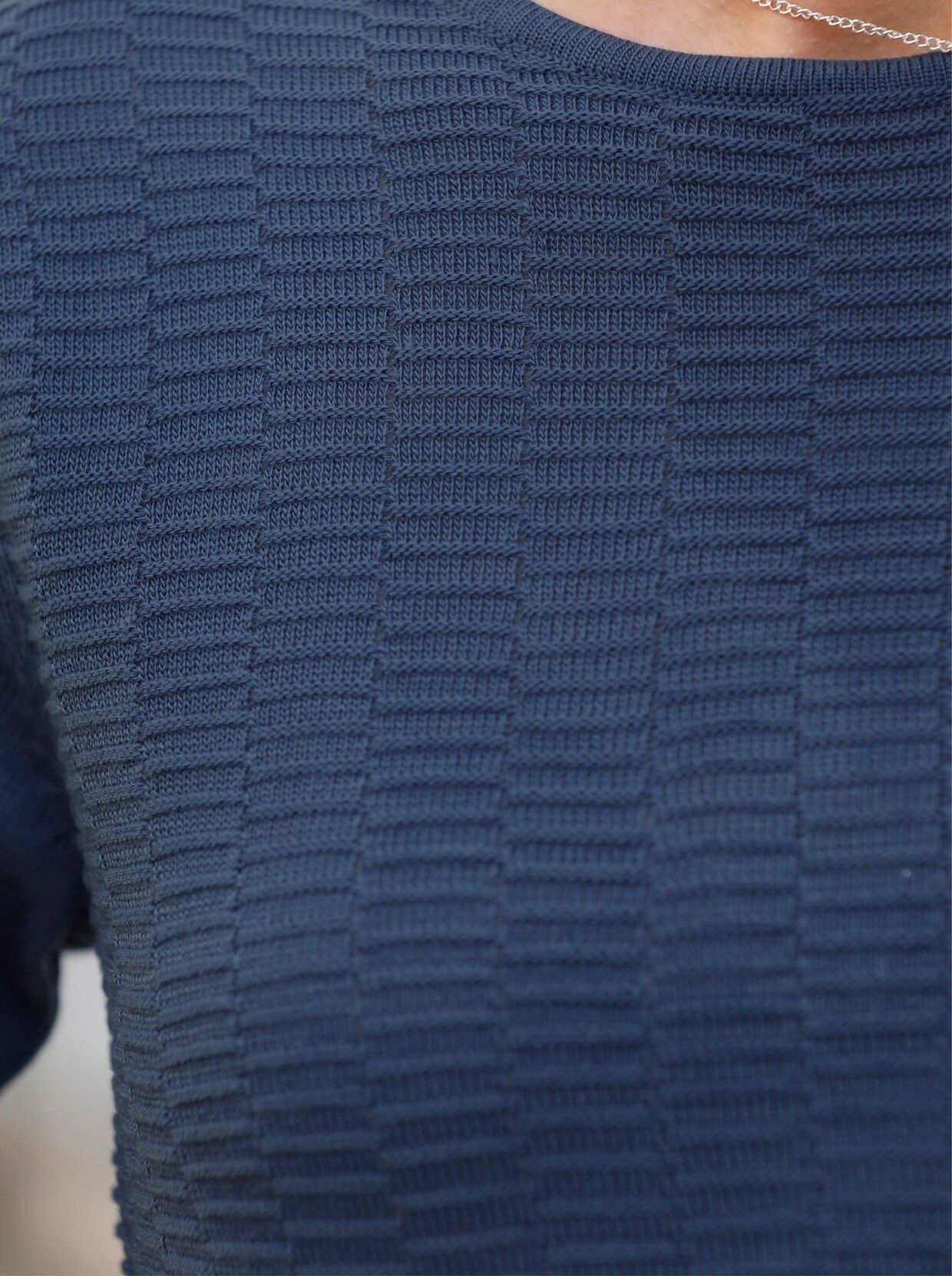 Pullover met korte mouwen - jeansblauw