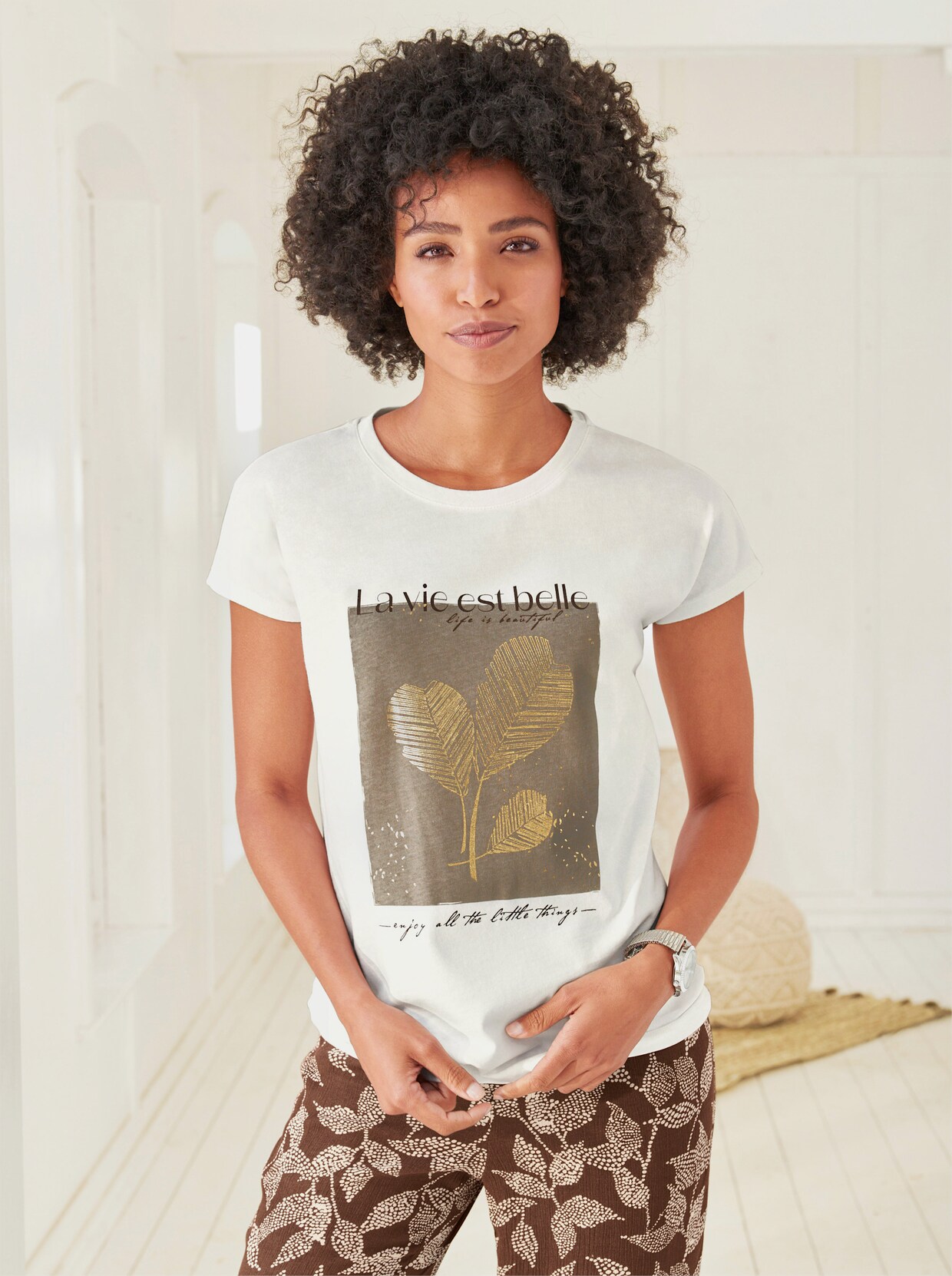 heine Druck-Shirt - ecru