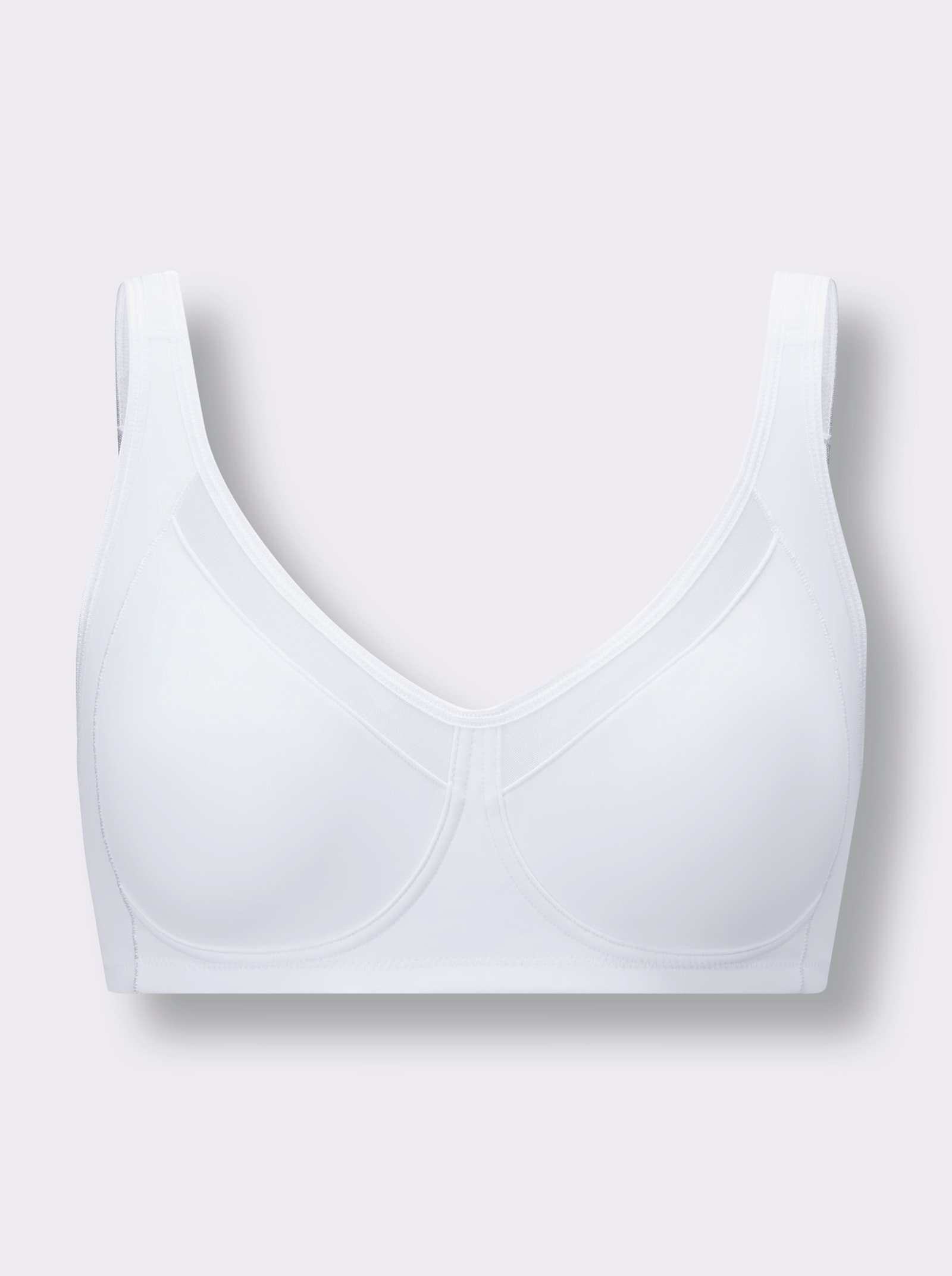Entlastungs-BH ohne Bügel mit wattierten Trägern - weiß