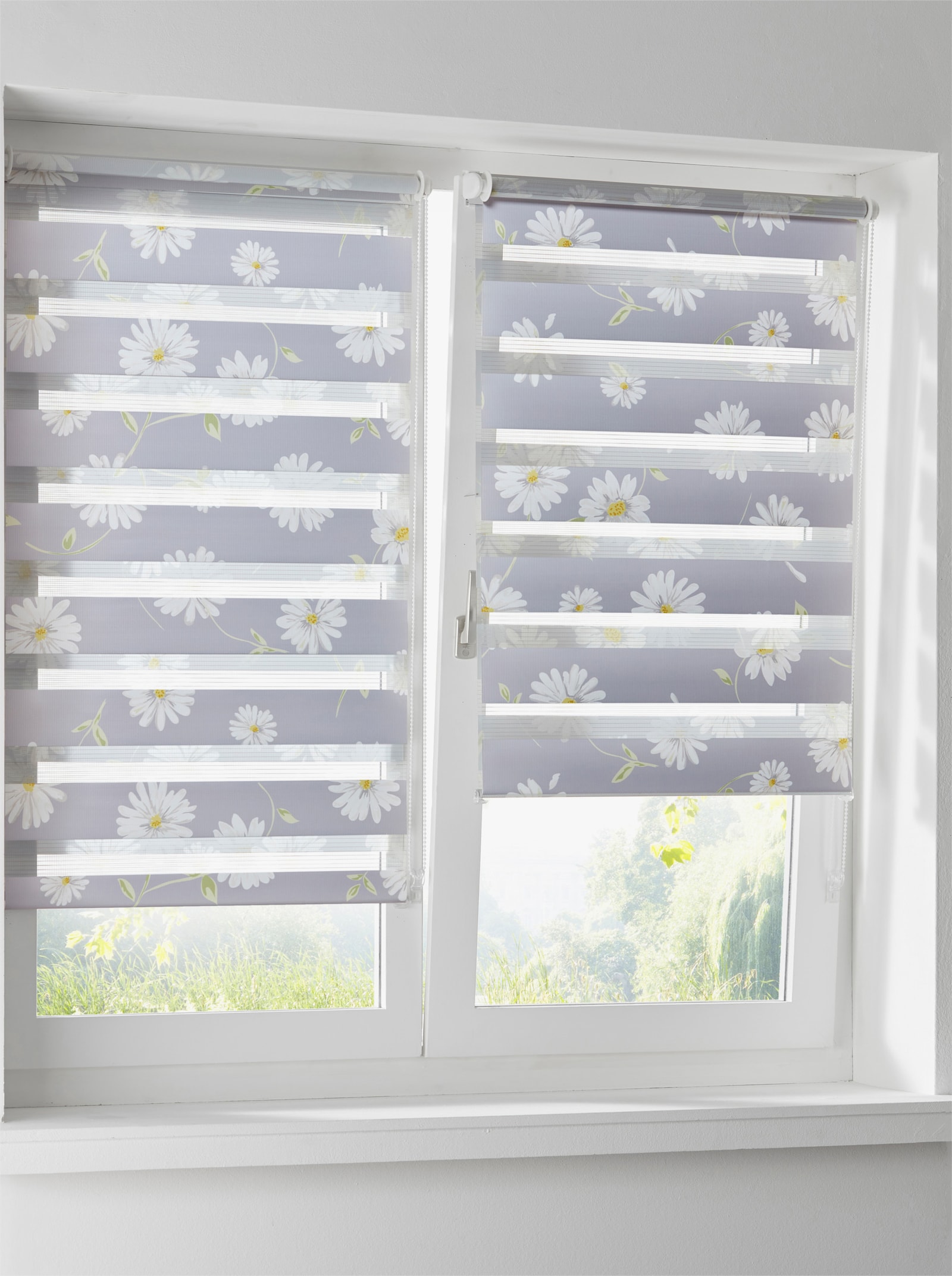 heine home Doppelrollo - grau-bedruckt