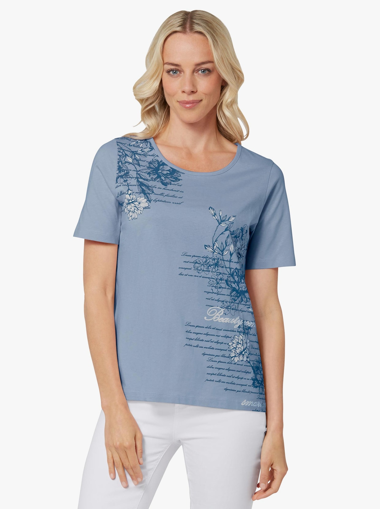Shirt met korte mouwen - bleu geprint