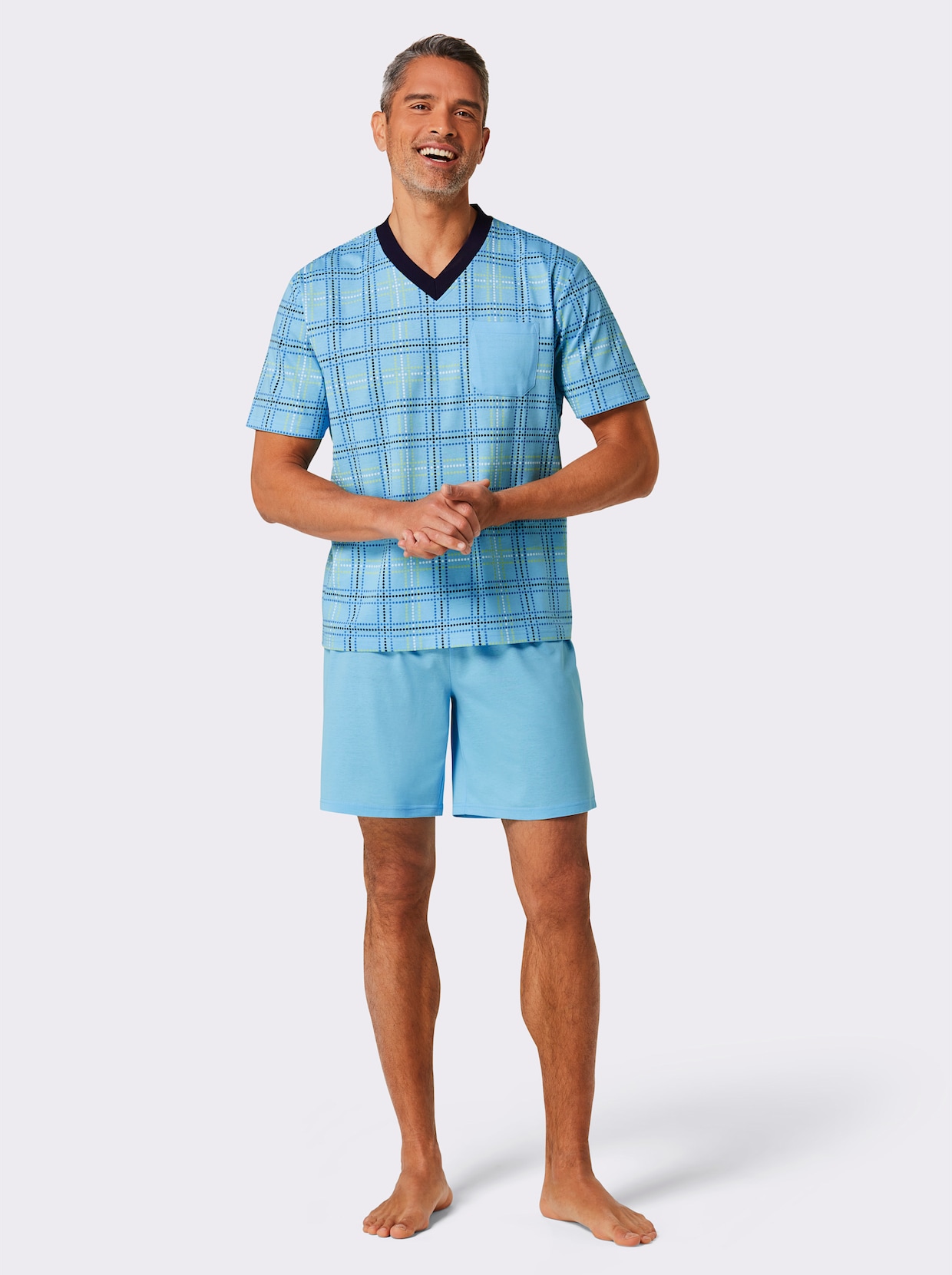 wäschepur men Shorty's - aqua bedrukt + aqua