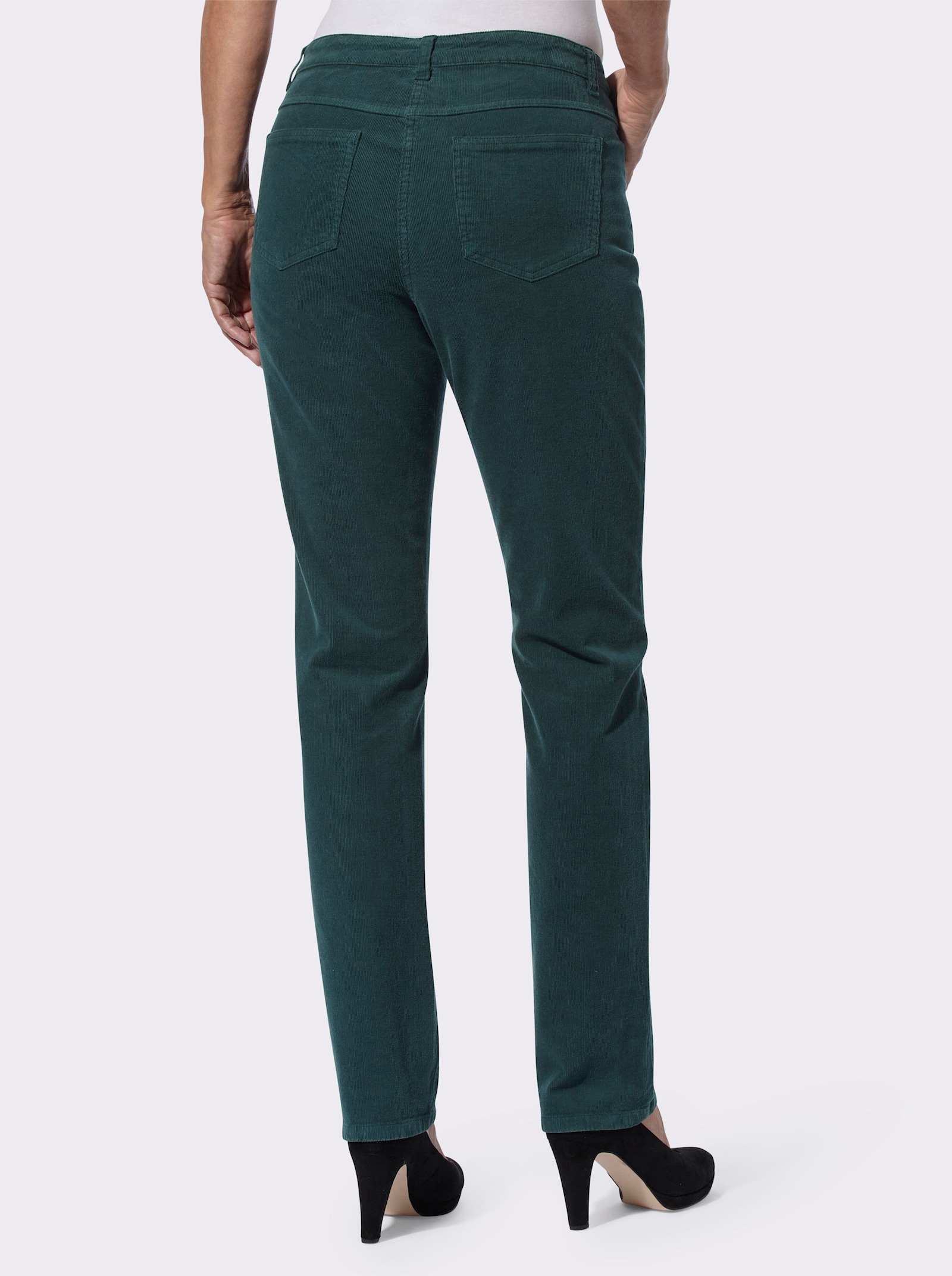 Ribcordbroek in stretchkwaliteit - petrol