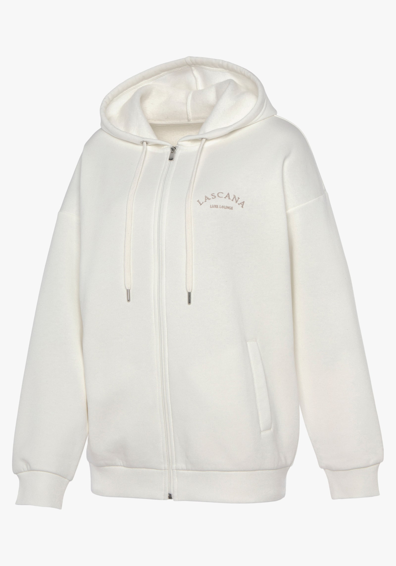 LASCANA Kapuzensweatjacke - beige