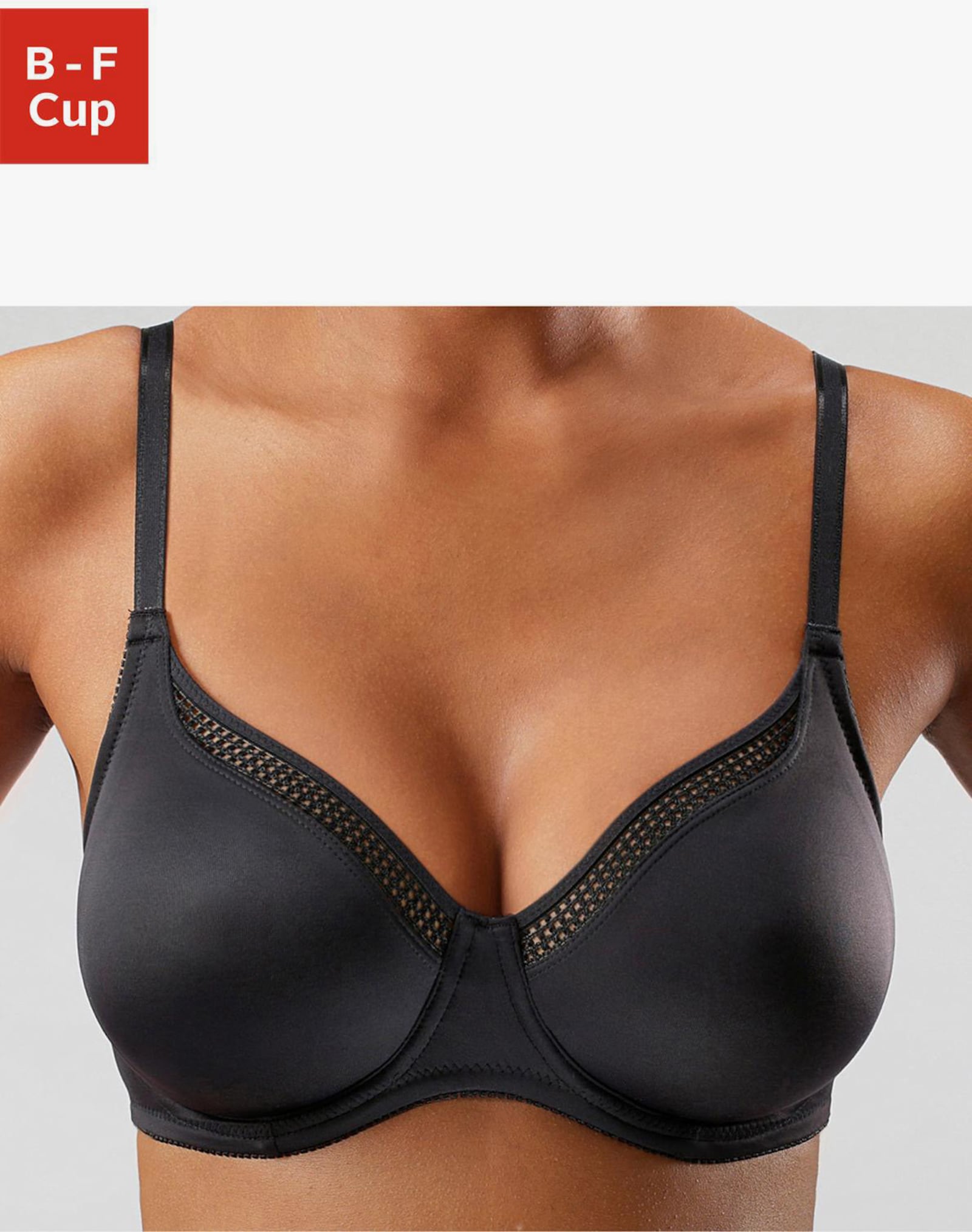 Nuance T-Shirt-BH - schwarz