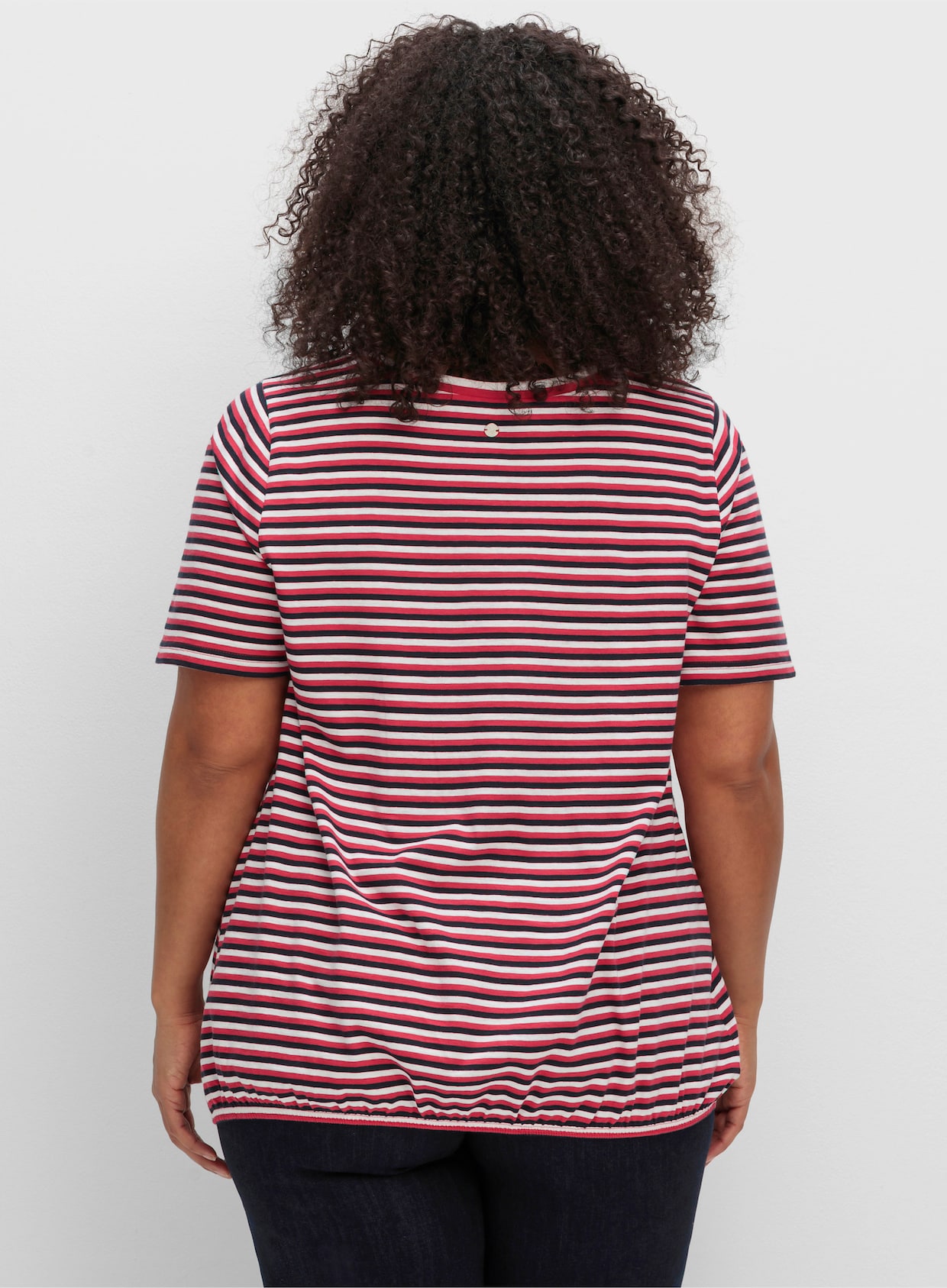 sheego Shirt met ronde hals - diepblauw gestreept