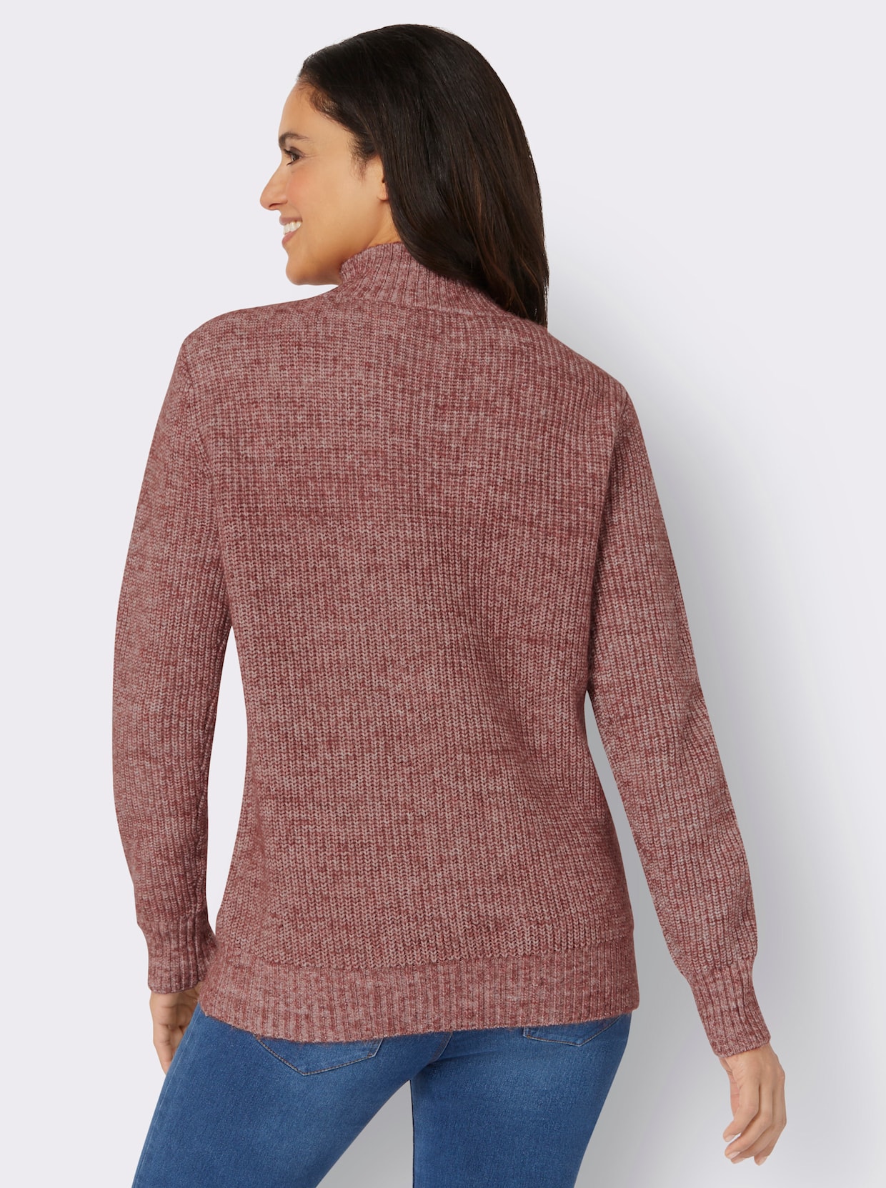 Pullover met lange mouwen - roodbruin gemêleerd
