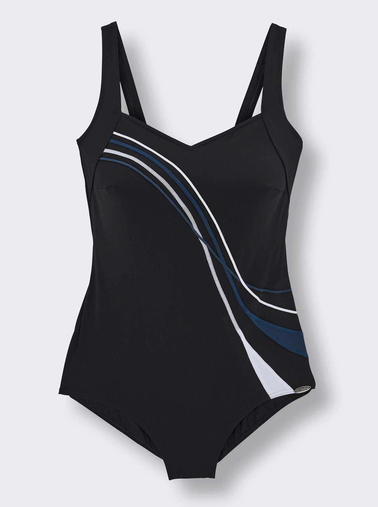 Sunflair Badeanzug in figurschmeichelnder Optik - schwarz-graphit