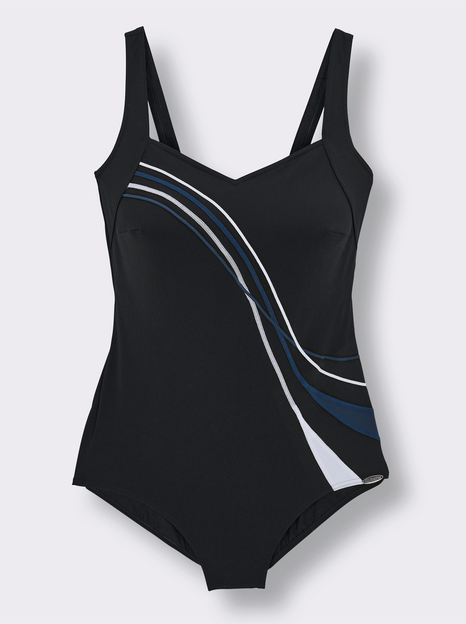 Sunflair Badeanzug in figurschmeichelnder Optik - schwarz-graphit